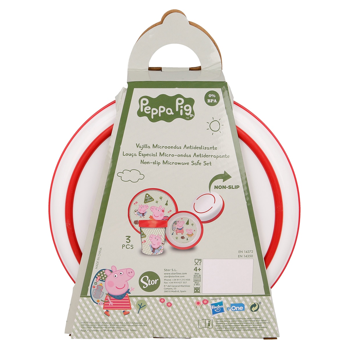 Vajilla 3 piezas Peppa Pig verde - Rojo Rojo-4