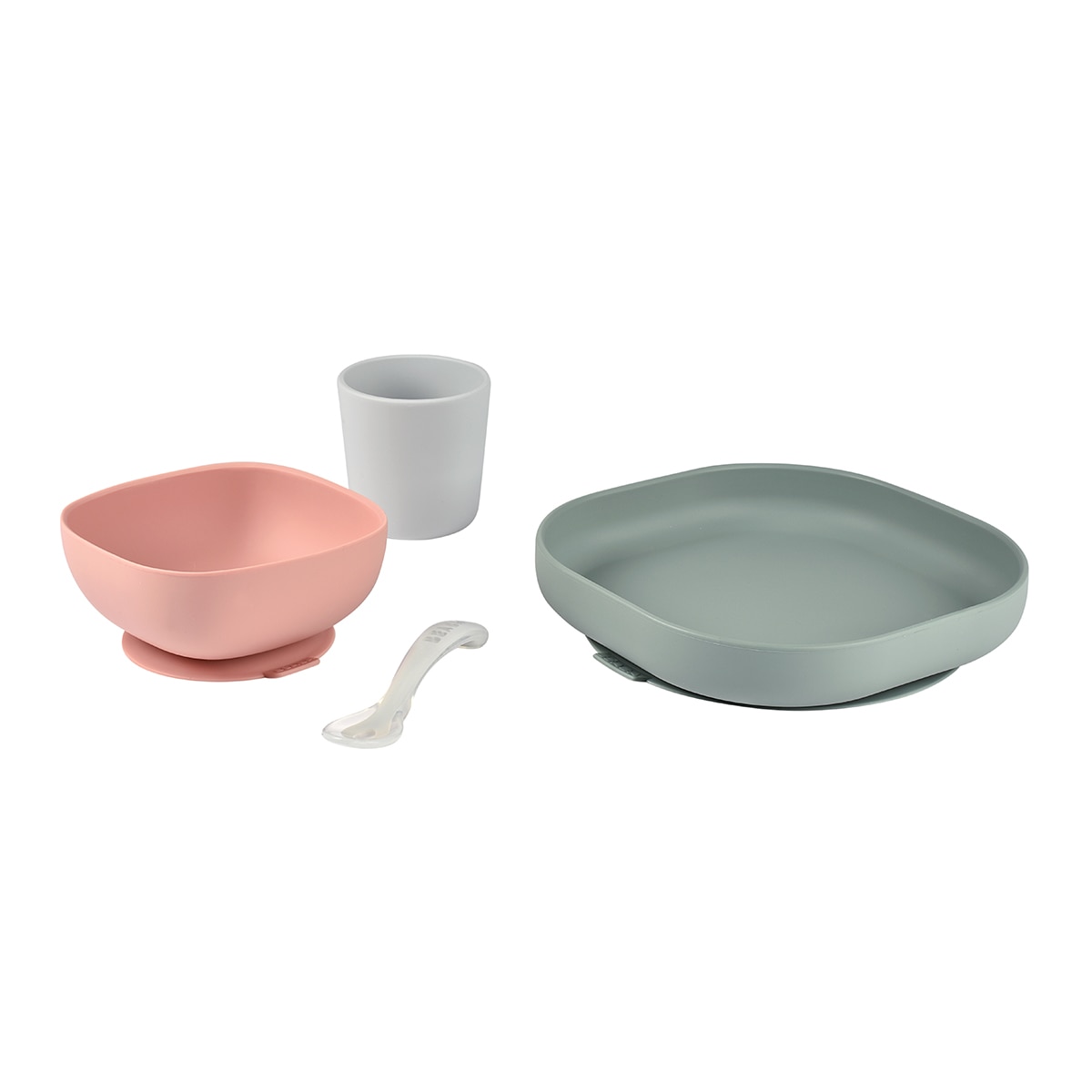 Loiça de 4 Peças em Silicone Cinzento-2