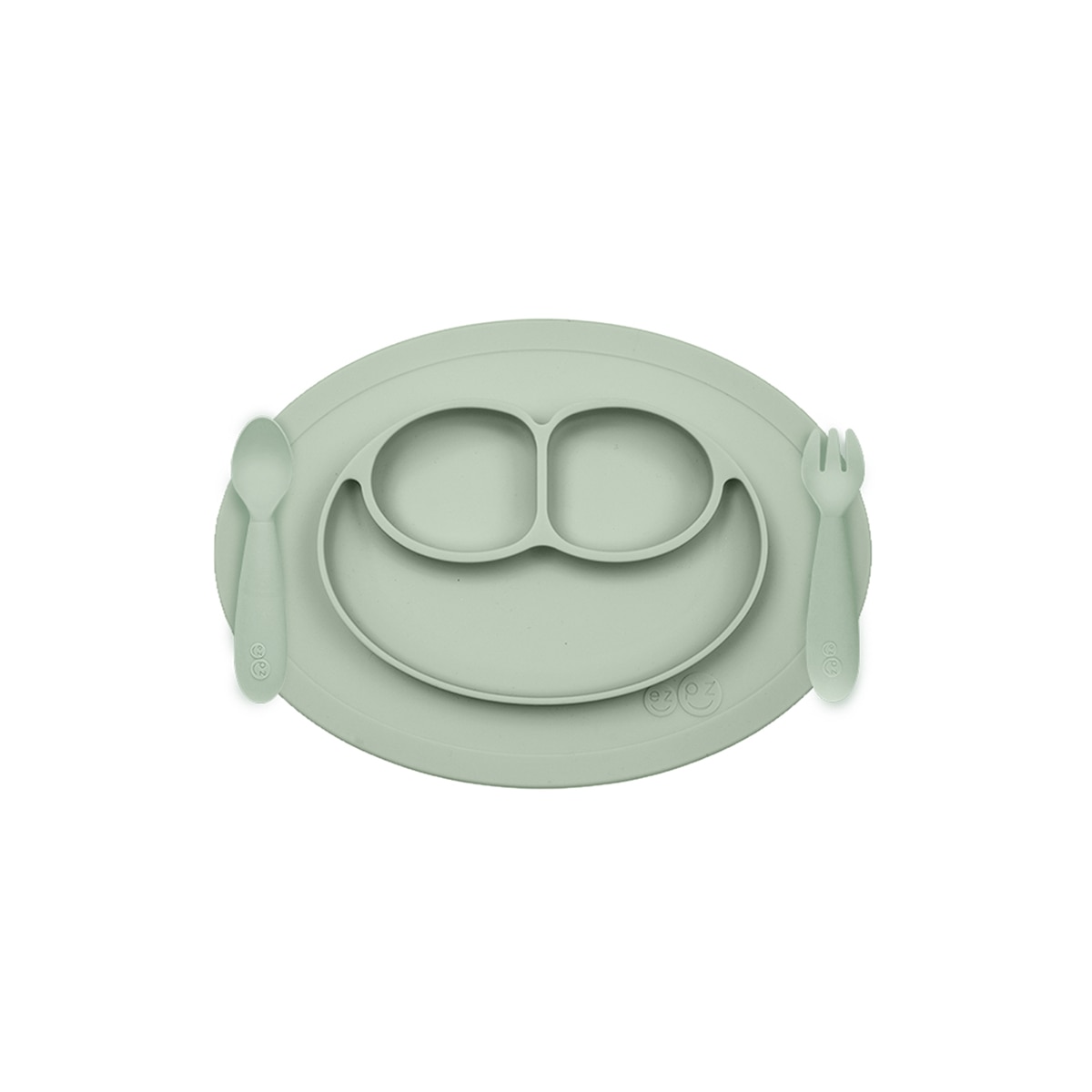 Vajilla 3 piezas EZPZ Mini Mat (12M+) - Gris verdoso Gris verdoso-1