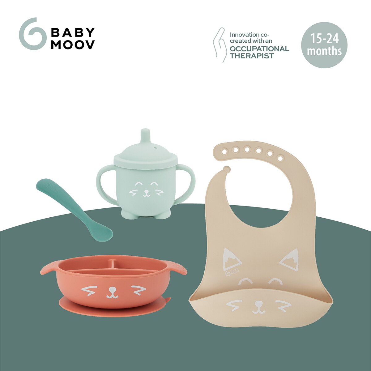 Vajilla 4 piezas Babymoov Learn Isy - Terracota Terracota-3