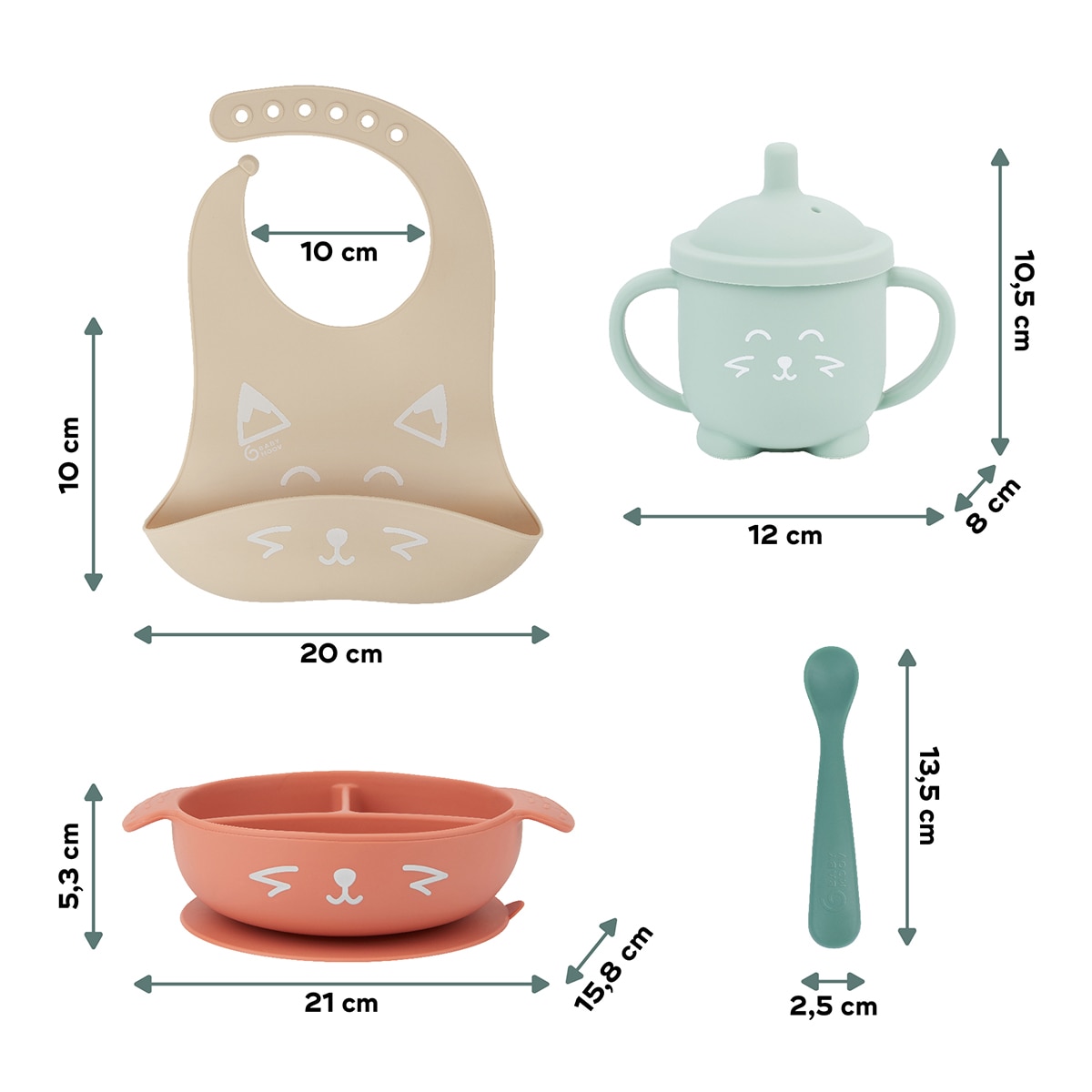 Vajilla 4 piezas Babymoov Learn Isy - Terracota Terracota-6