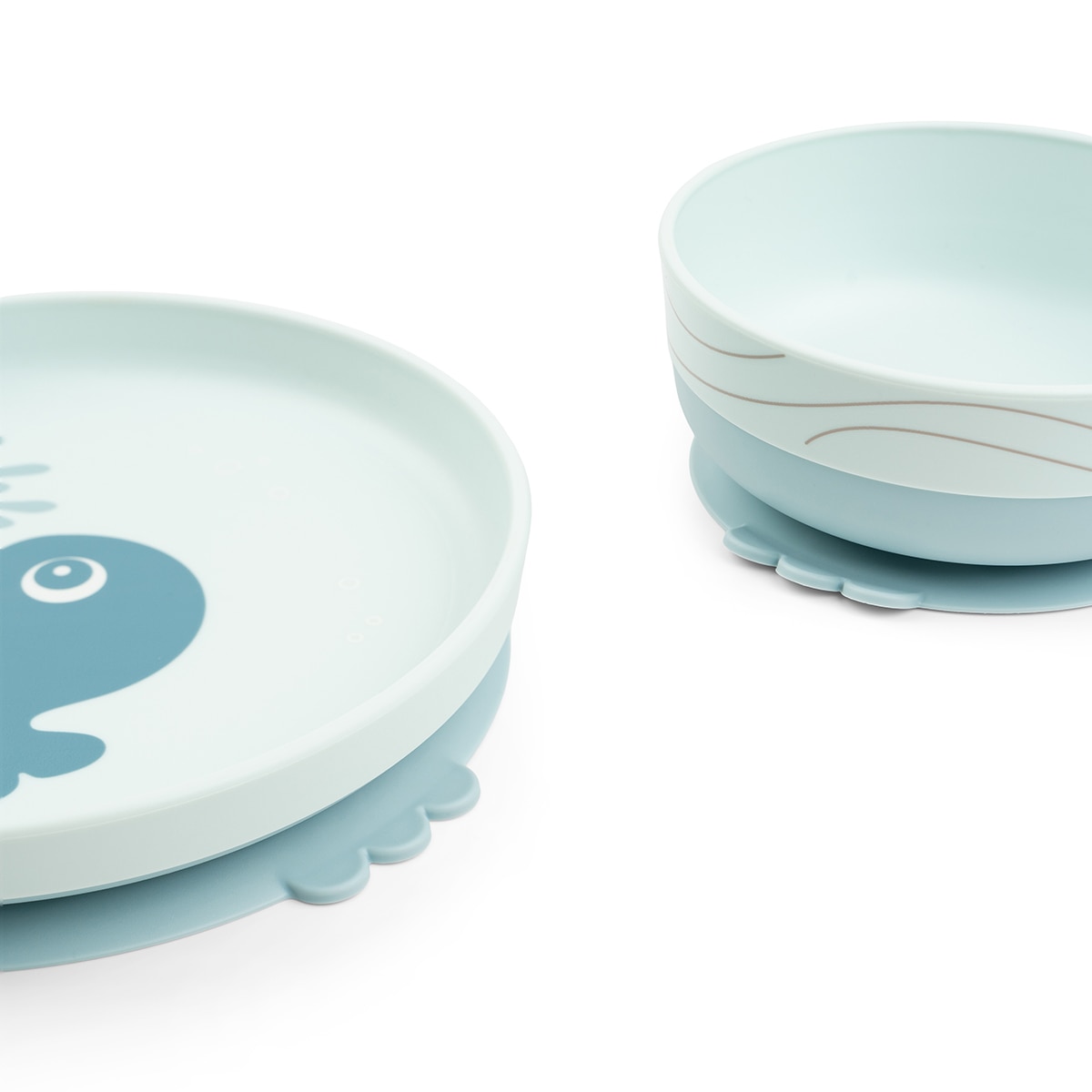 Set de vajilla Done by Deer con plato, bowl ventosa y taza de aprendizaje - Azul porcelana Azul porcelana-3