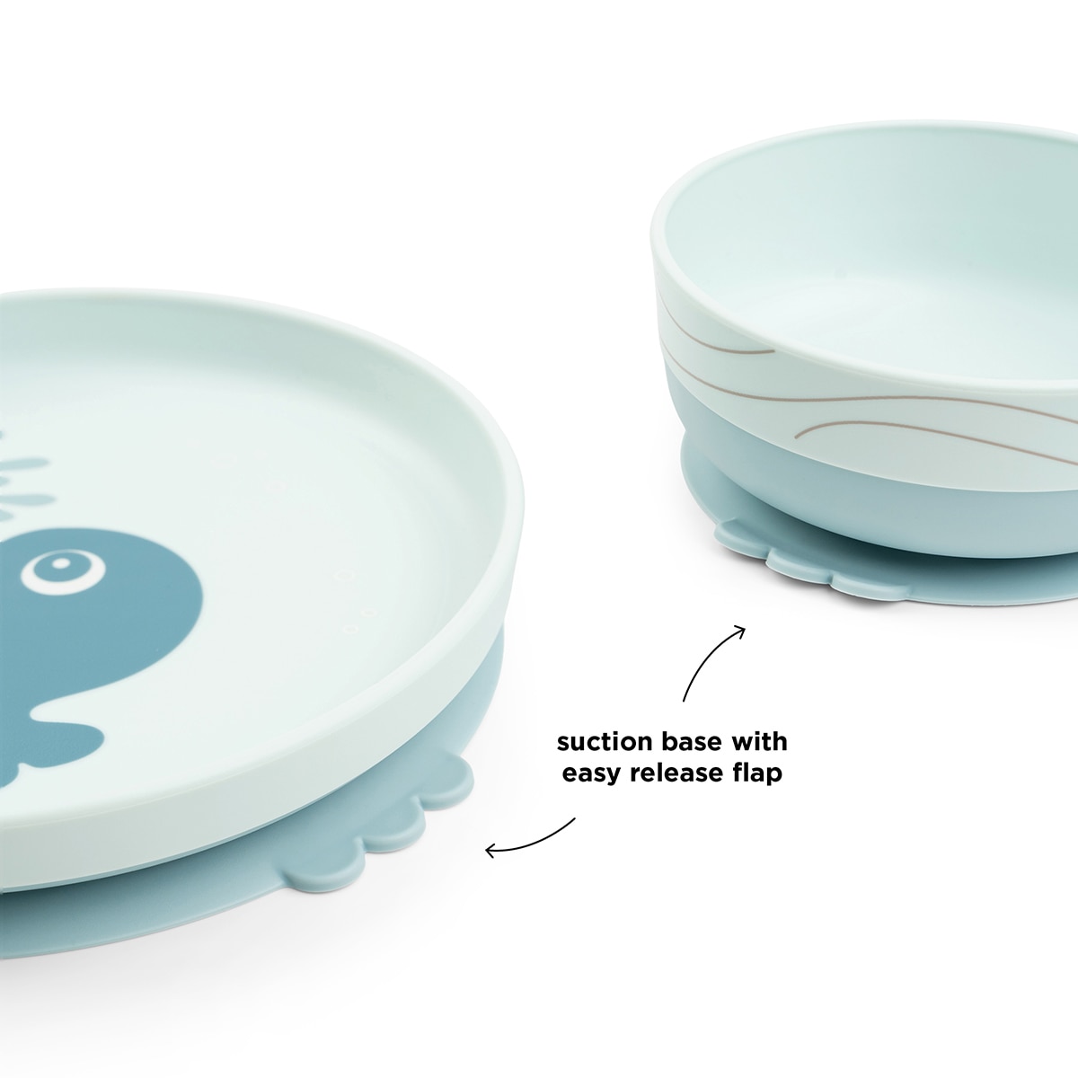 Set de vajilla Done by Deer con plato, bowl ventosa y taza de aprendizaje - Azul porcelana Azul porcelana-5