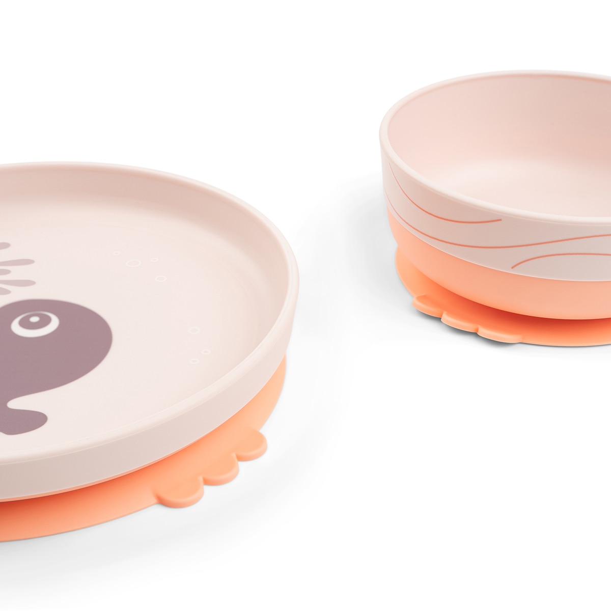 Set de vajilla Done by Deer con plato, bowl ventosa y taza de aprendizaje - Rosa pastel Rosa pastel-3