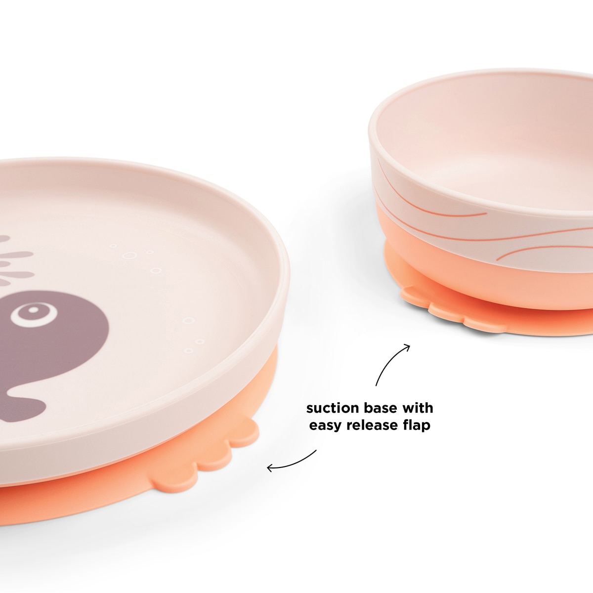 Set de vajilla Done by Deer con plato, bowl ventosa y taza de aprendizaje - Rosa pastel Rosa pastel-5