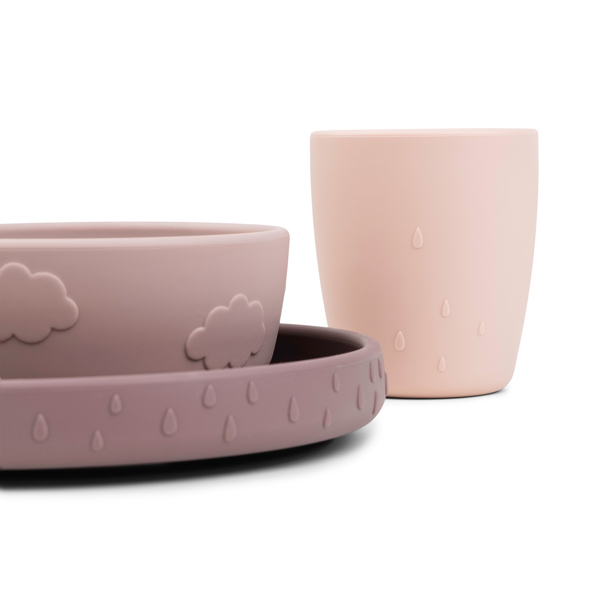 Loiça de 3 Peças de Silicone Antiderrapante Stick&Stay Rosa-4