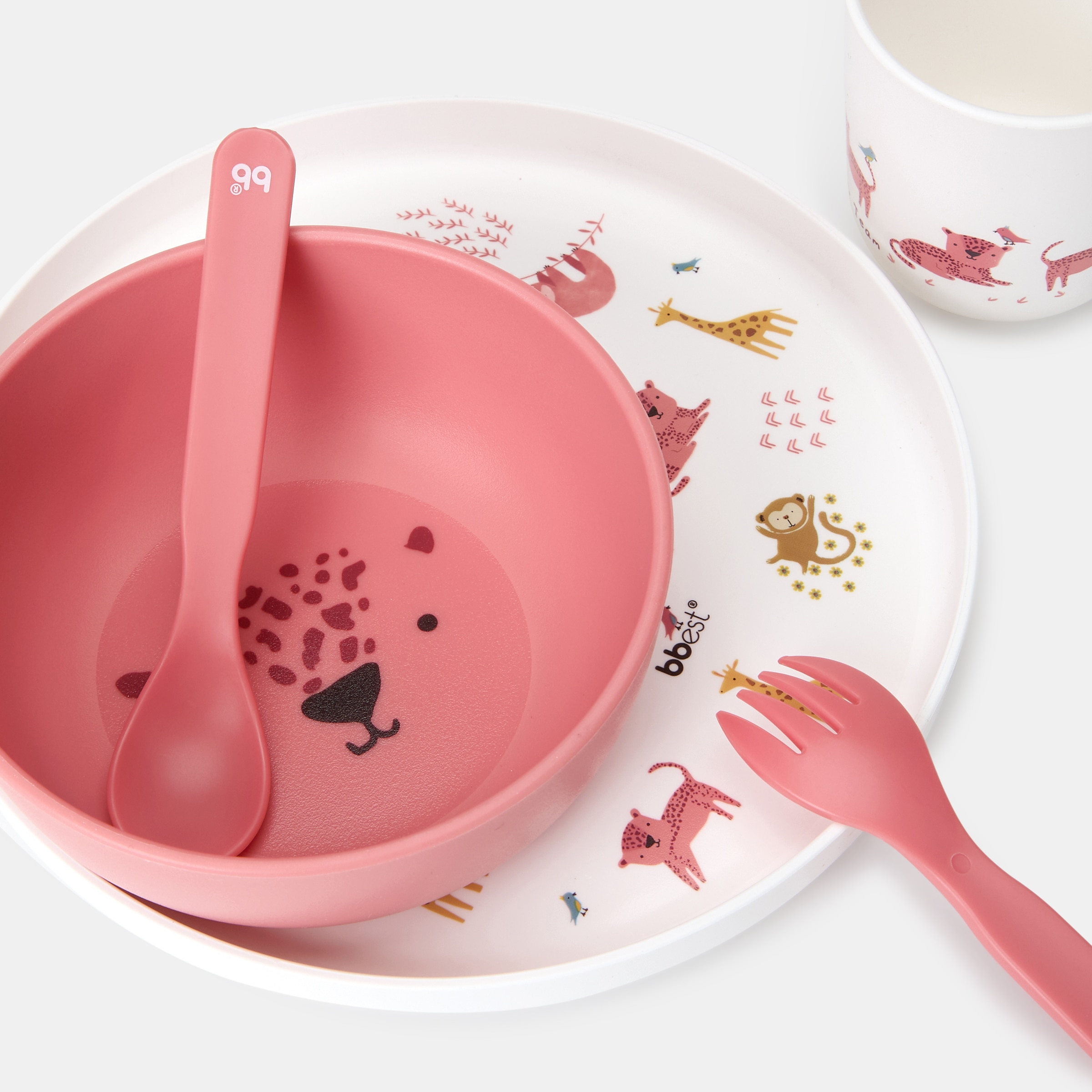 Loiça de 5 Peças Leoparda Rosa-2