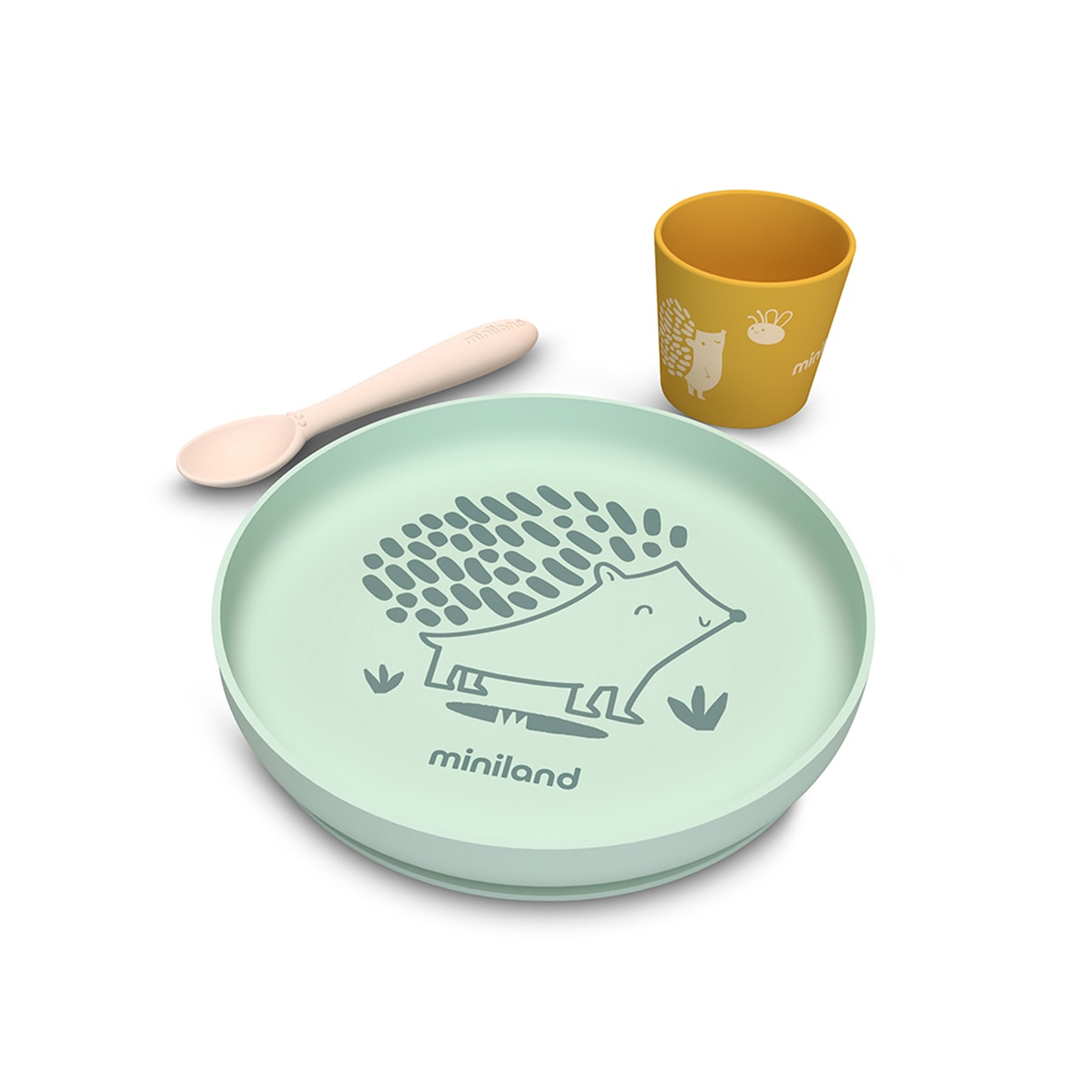 Loiça de 3 Peças em Silicone Verde-antiquário-1