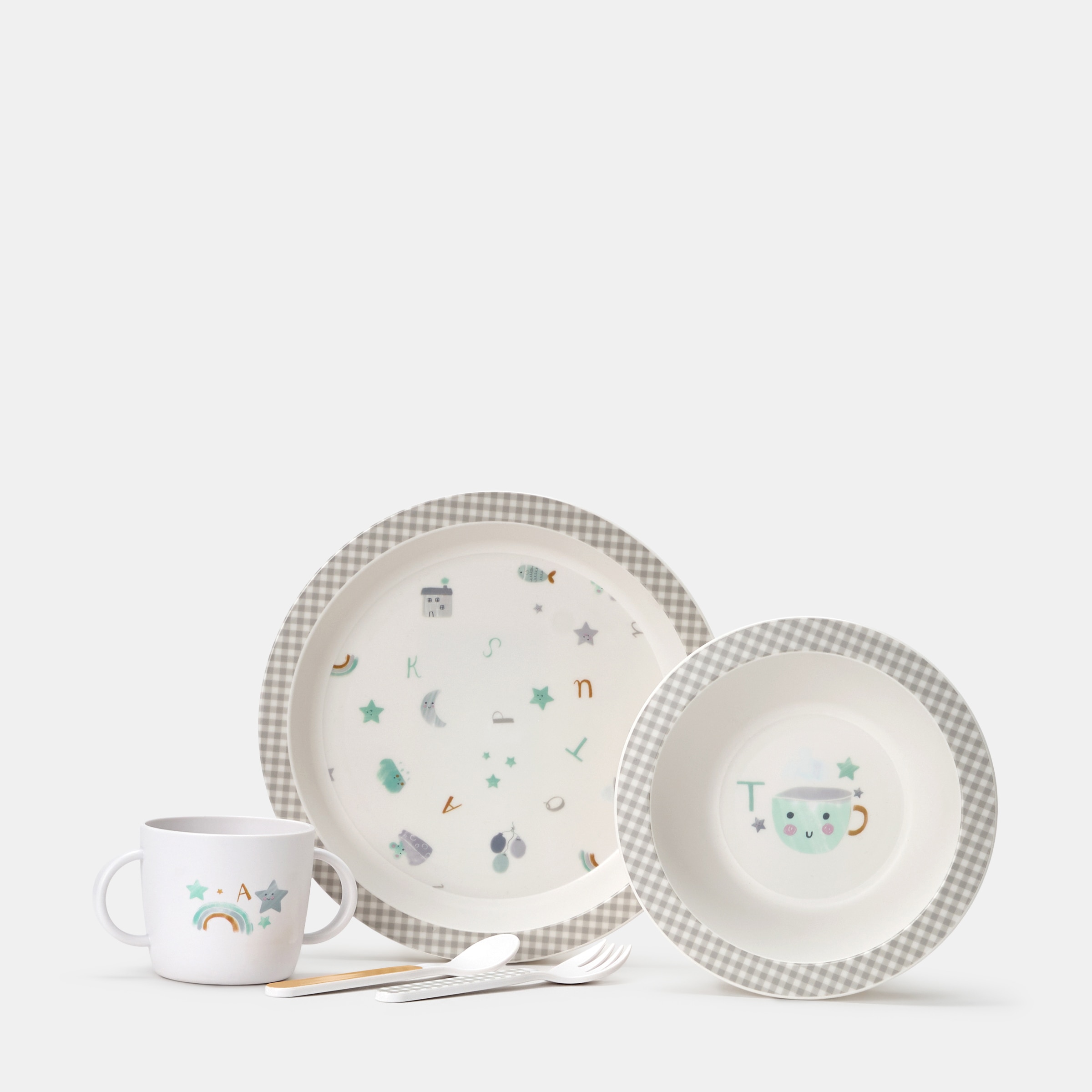 Imagem 0 de Conjunto de 5 peças Cotton Juice Baby Home Letras - coleção Abecedário