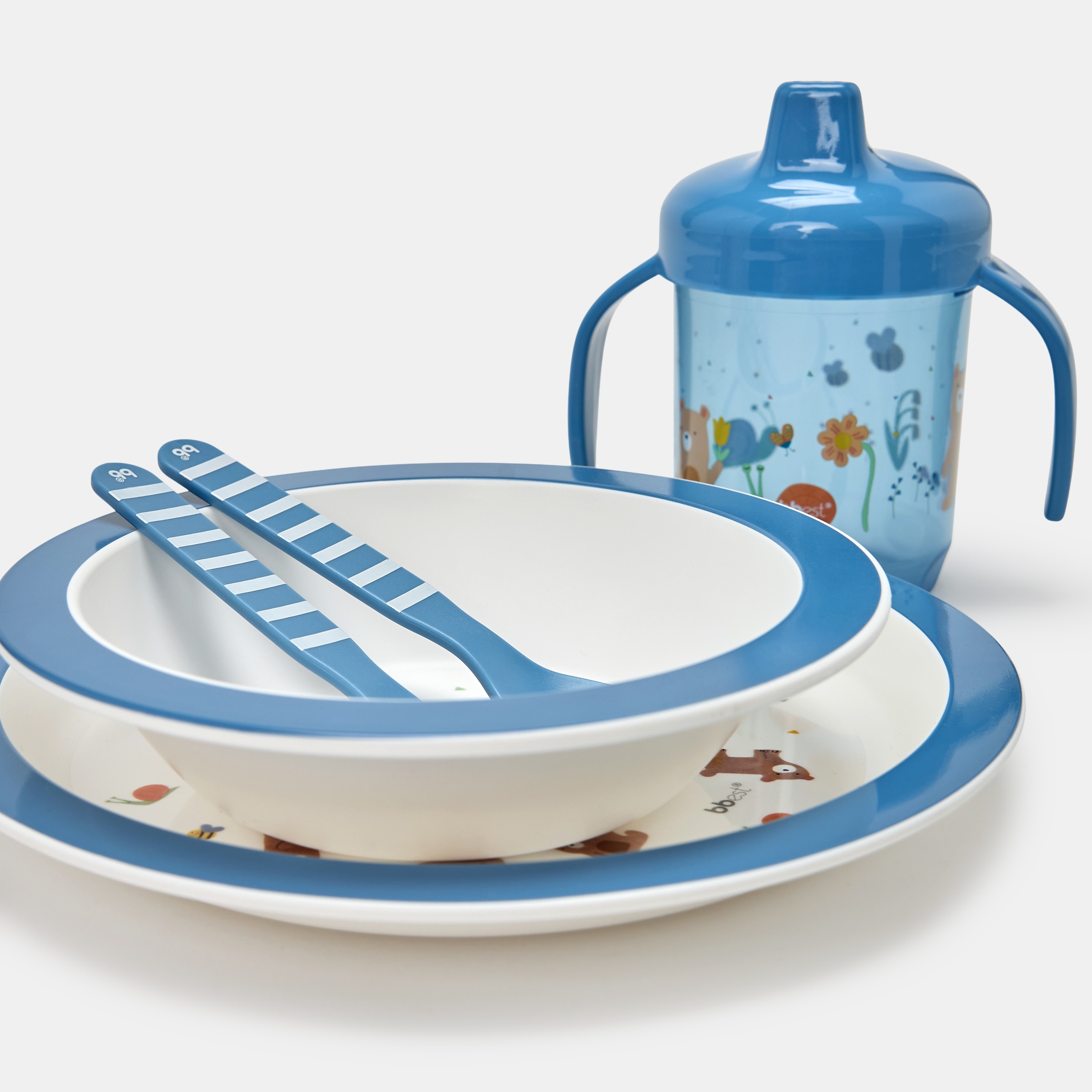 Conjunto de Refeição 5 Peças Bbest Ursos - coleção Little Bugs Azul-2