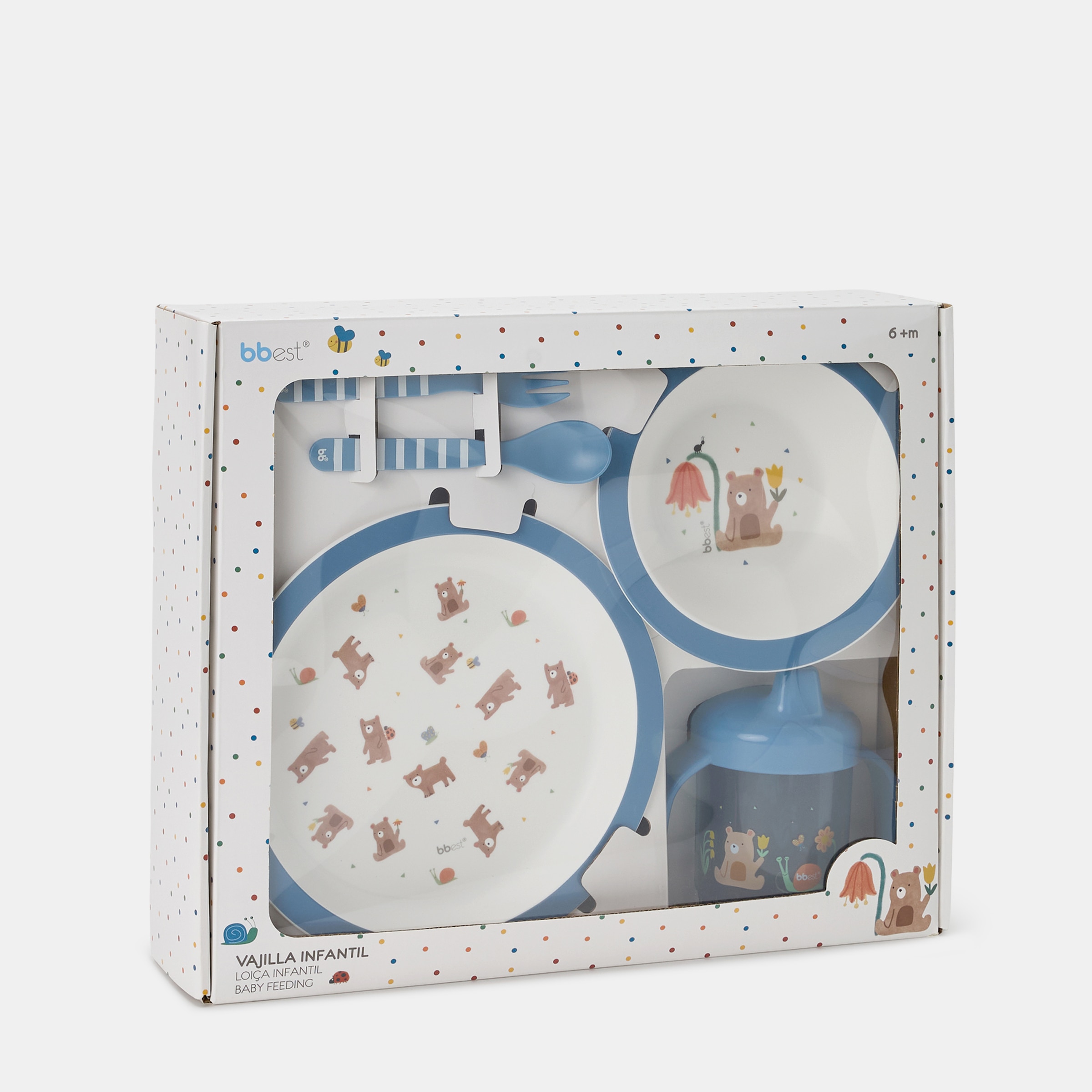 Conjunto de Refeição 5 Peças Bbest Ursos - coleção Little Bugs Azul-3