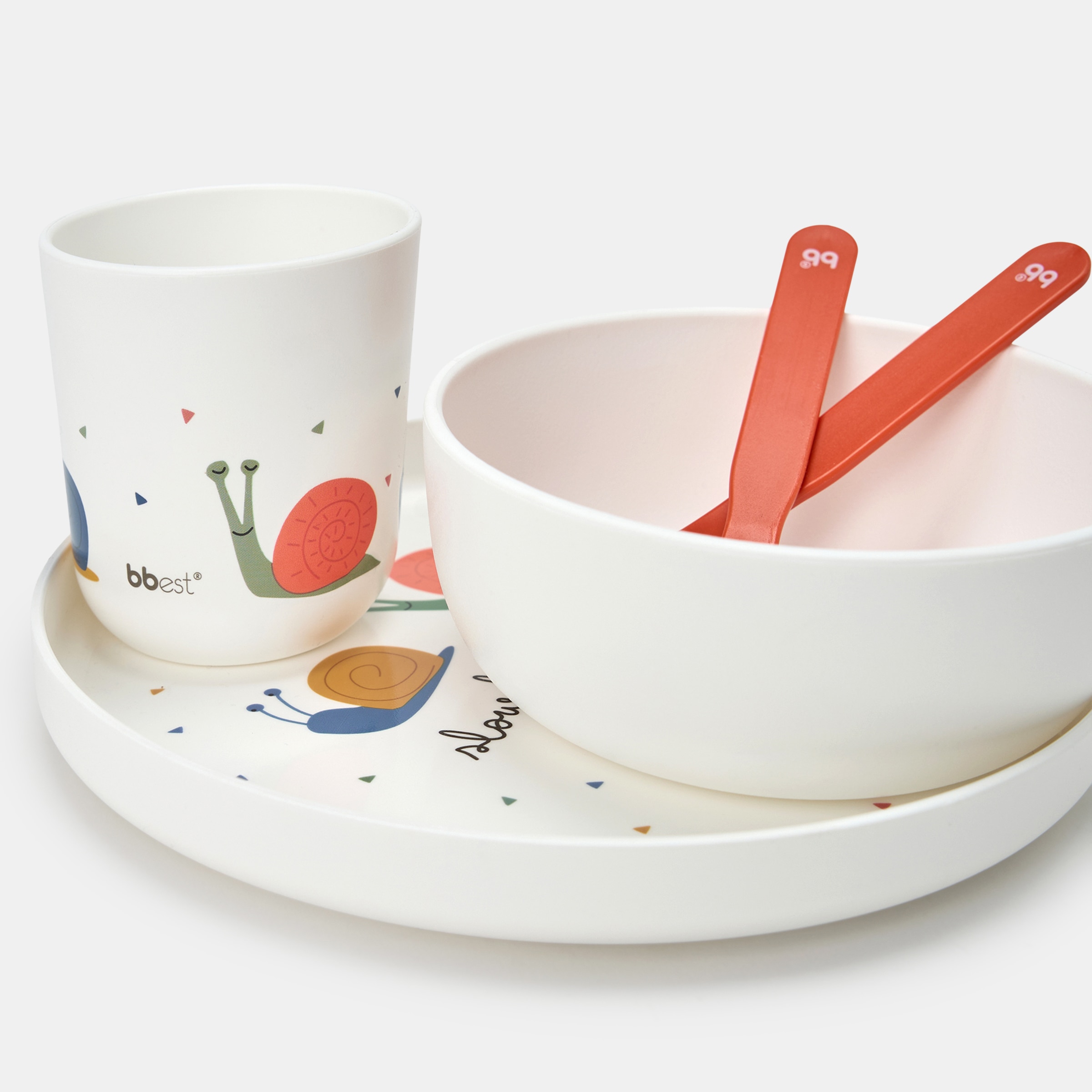 Conjunto de Refeição 5 Peças Bbest Caracol - Coleção Little Bugs Multicolor-2