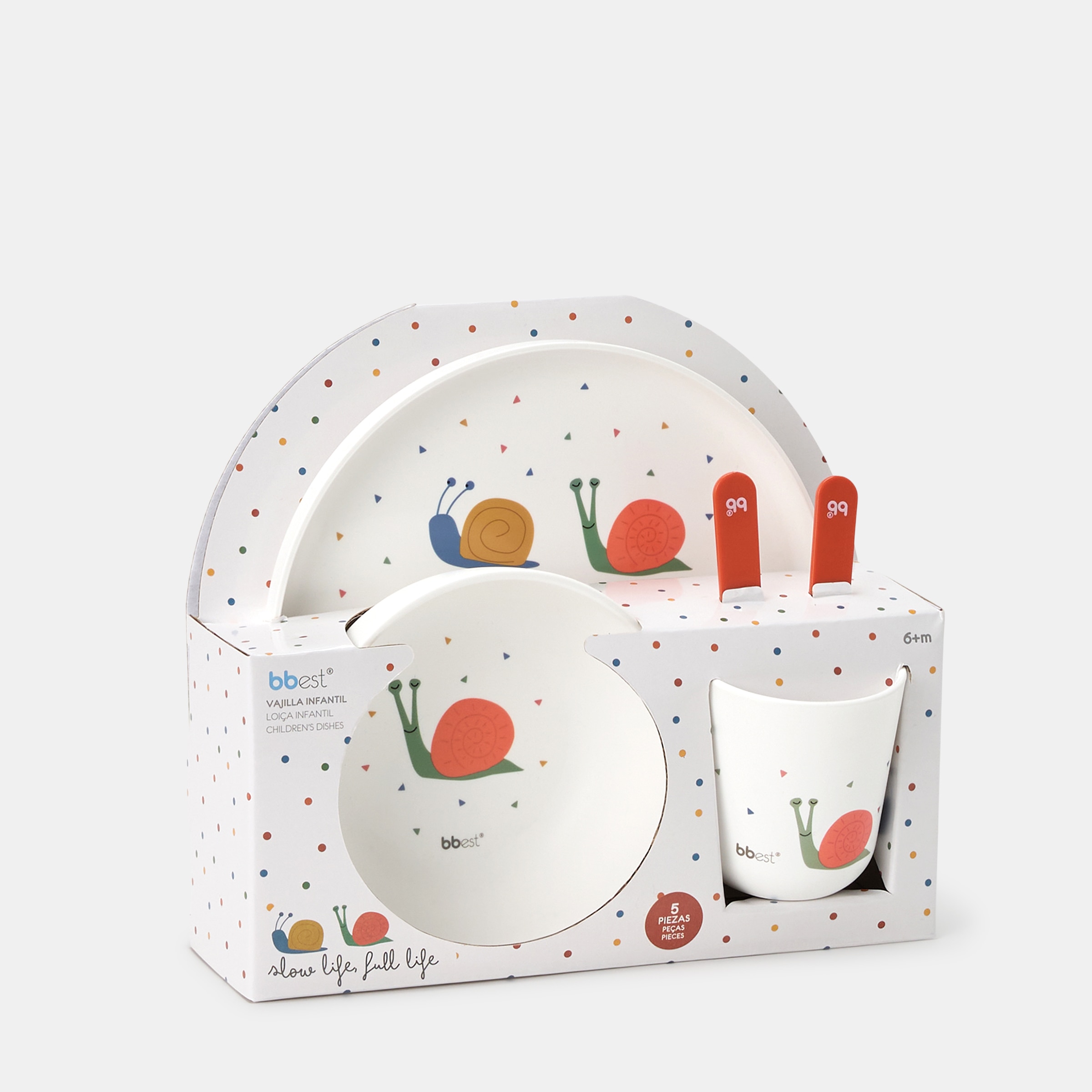Conjunto de Refeição 5 Peças Bbest Caracol - Coleção Little Bugs Multicolor-3