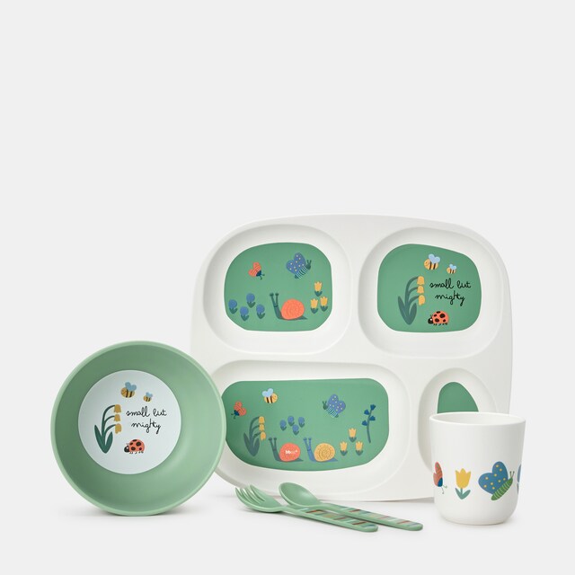 Vajilla con bandeja 5 piezas Bbest Abejas - colecc Little Bugs