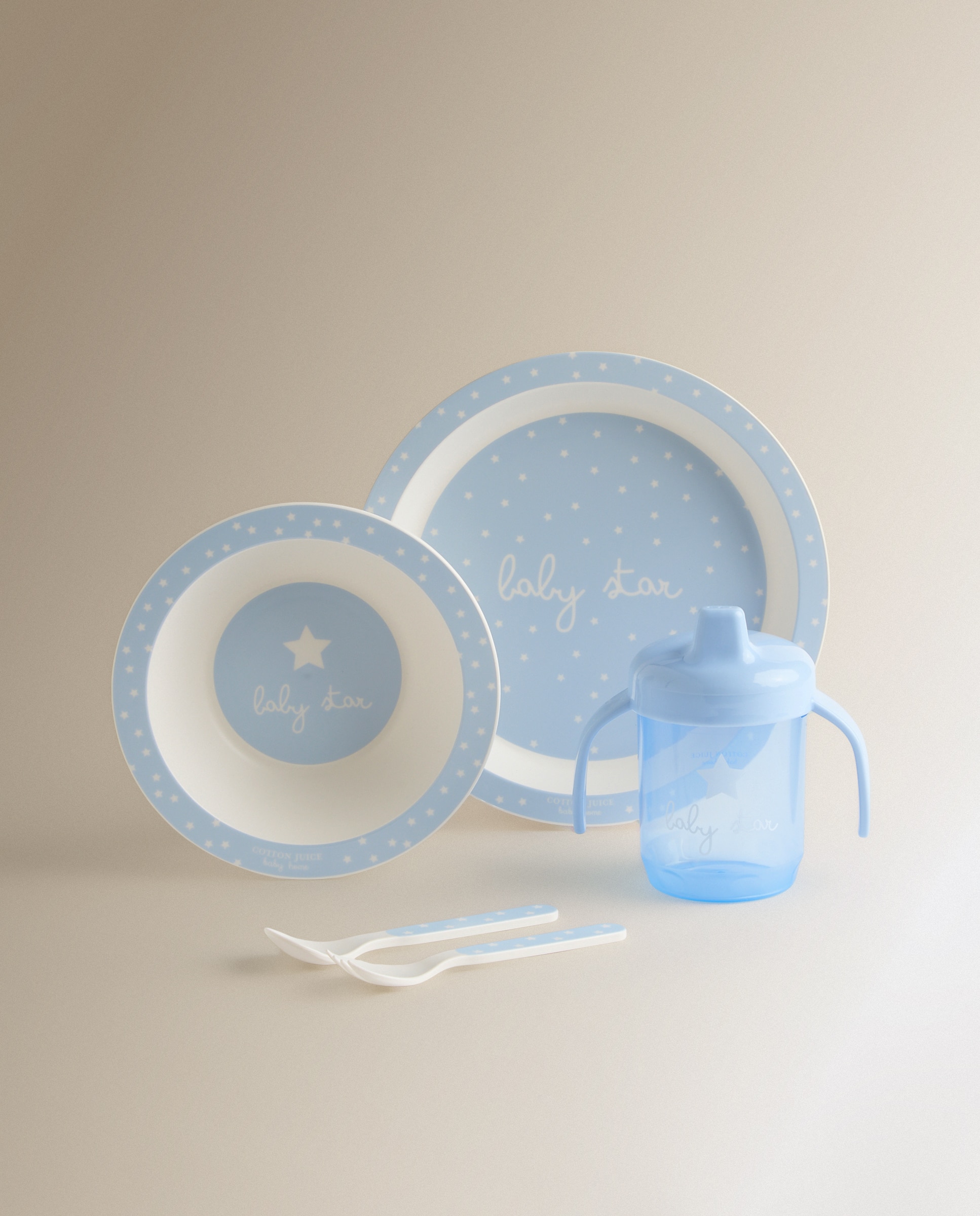 Imagen 0 de Vajilla 5 piezas Cotton Juice Baby Home Estrellas Azul claro