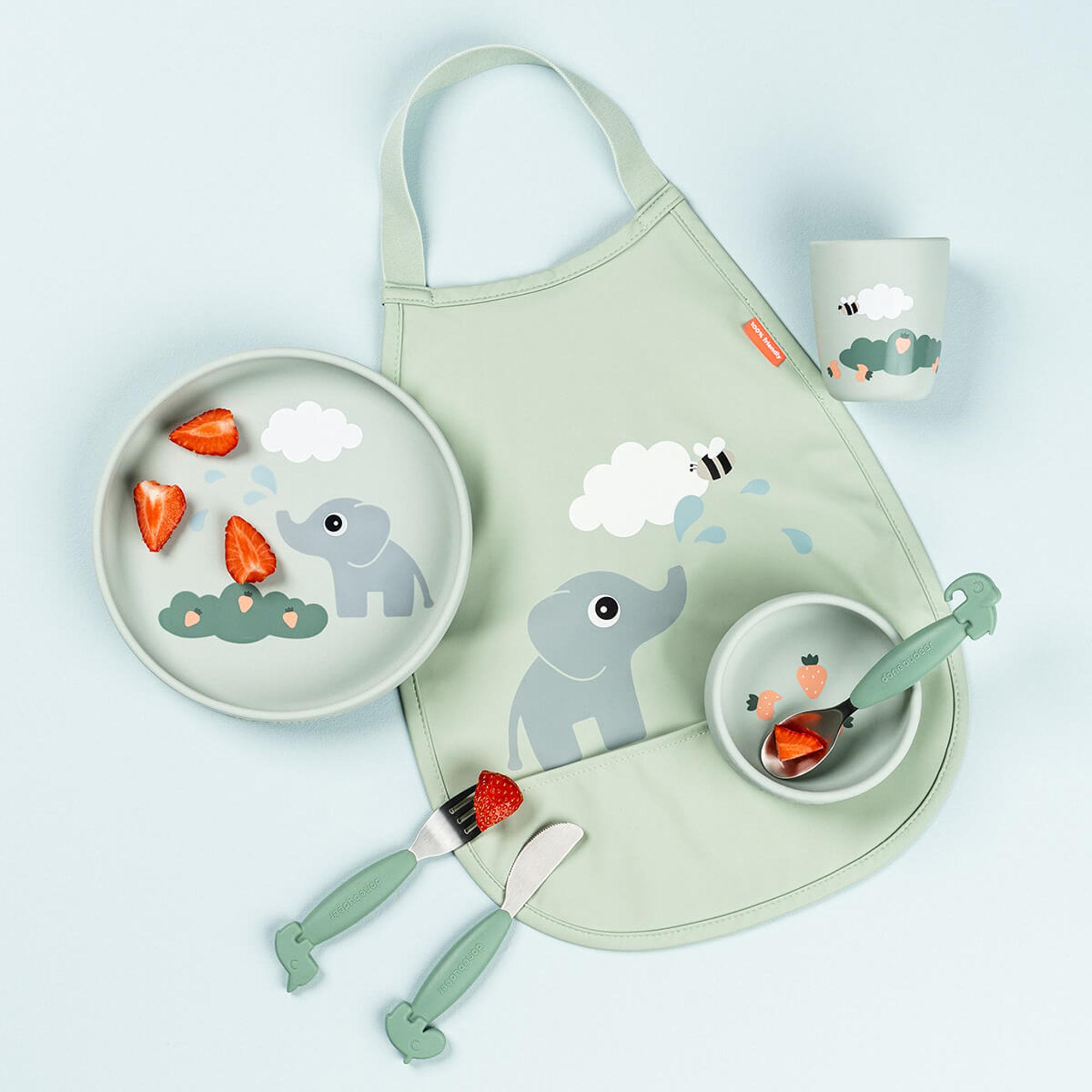 Set de vajilla Done by Deer silicona con plato y bowl con ventosa - Verde Agua Verde Agua-3
