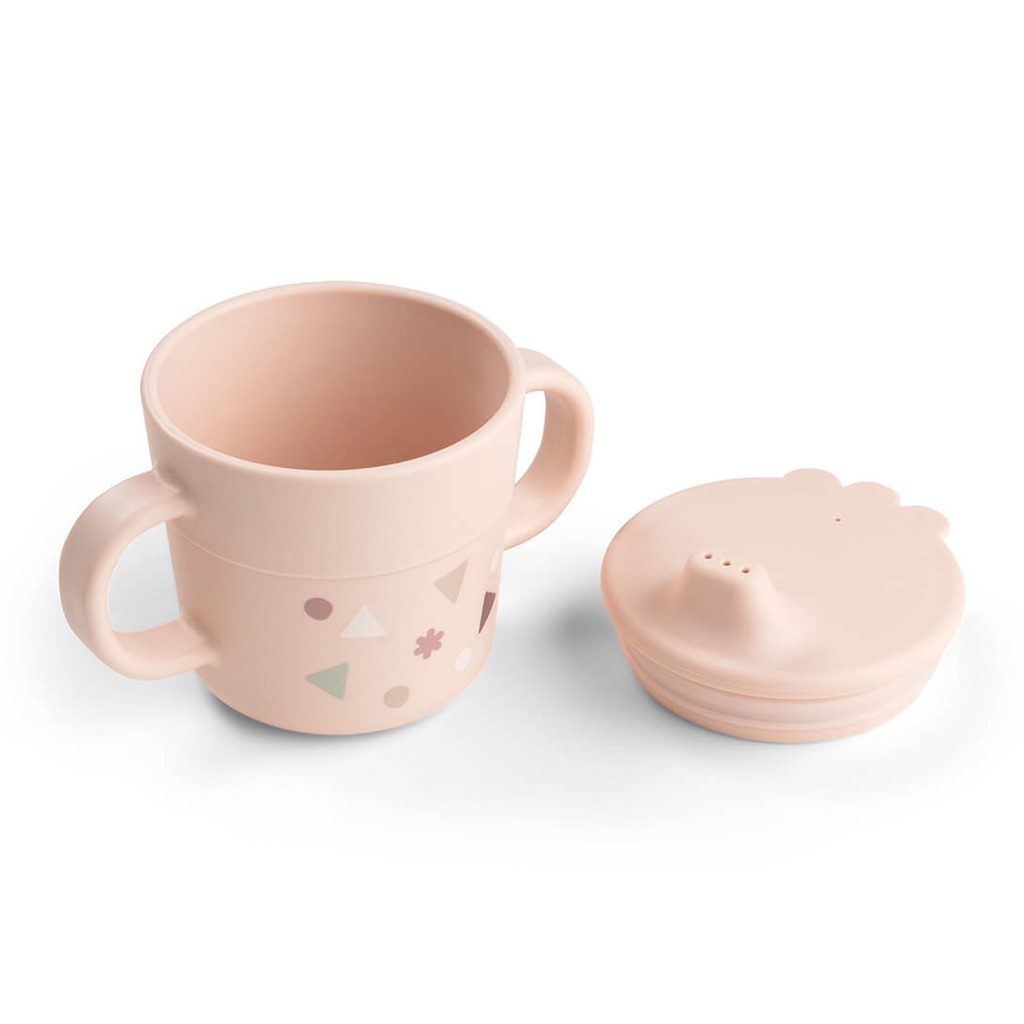 Set de vajilla Done by Deer con plato, bowl ventosa y taza de aprendizaje Celebration - Rosa claro Rosa claro-3