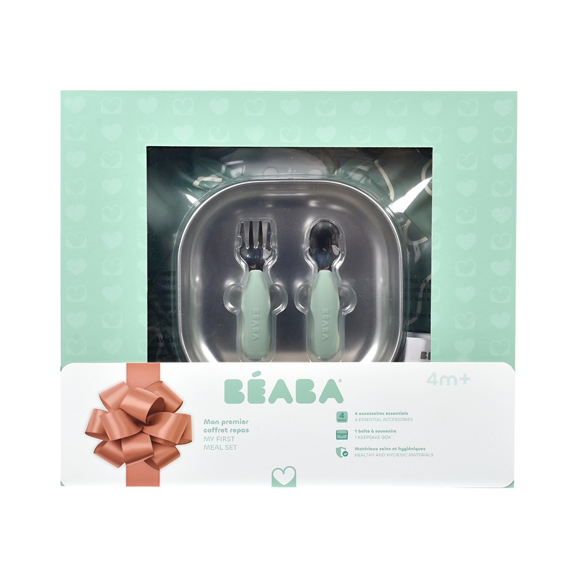 Loiça de 4 Peças em Aço Inoxidável e Silicone Verde Água-3