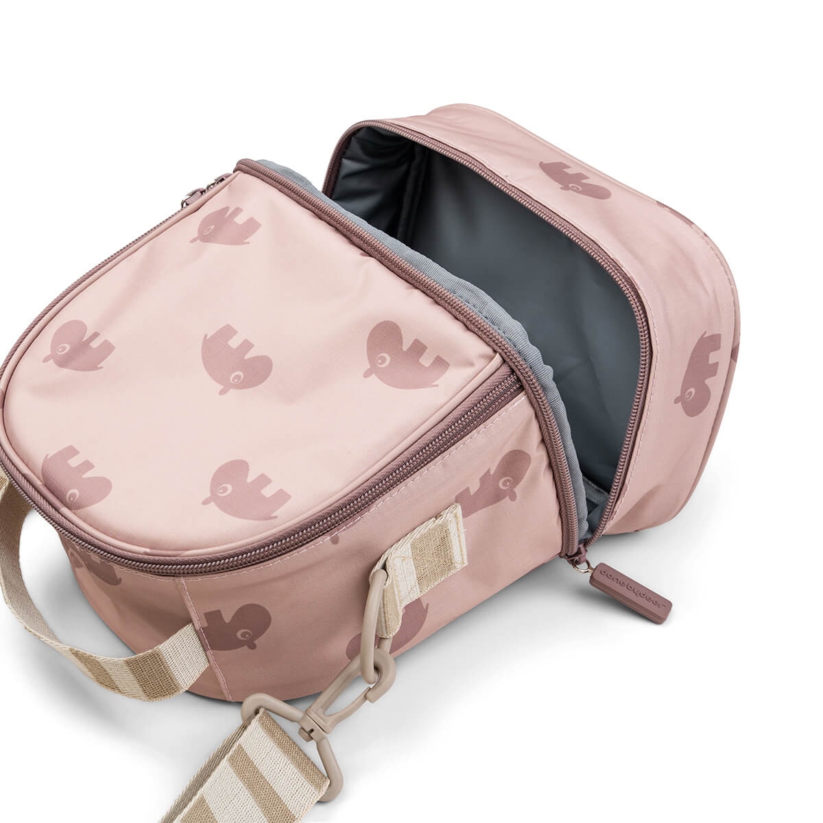 Bolso isotérmico Done by Deer doble compartimento y asa transporte - Rosa Amor Rosa Amor-3