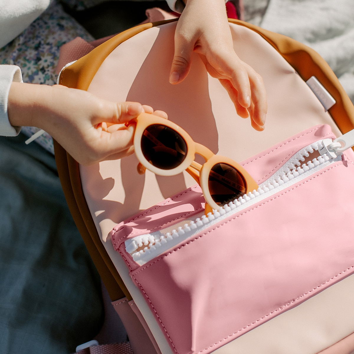 Mochila Infantil Faro em Tecido Impermeável Rosa-claro-6