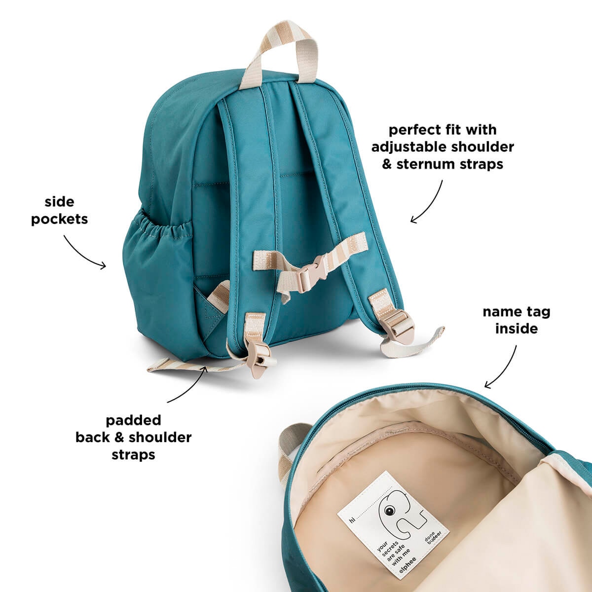 Mochila infantil guardería Done by Deer impermeable - Azul Cielo Azul Cielo-3