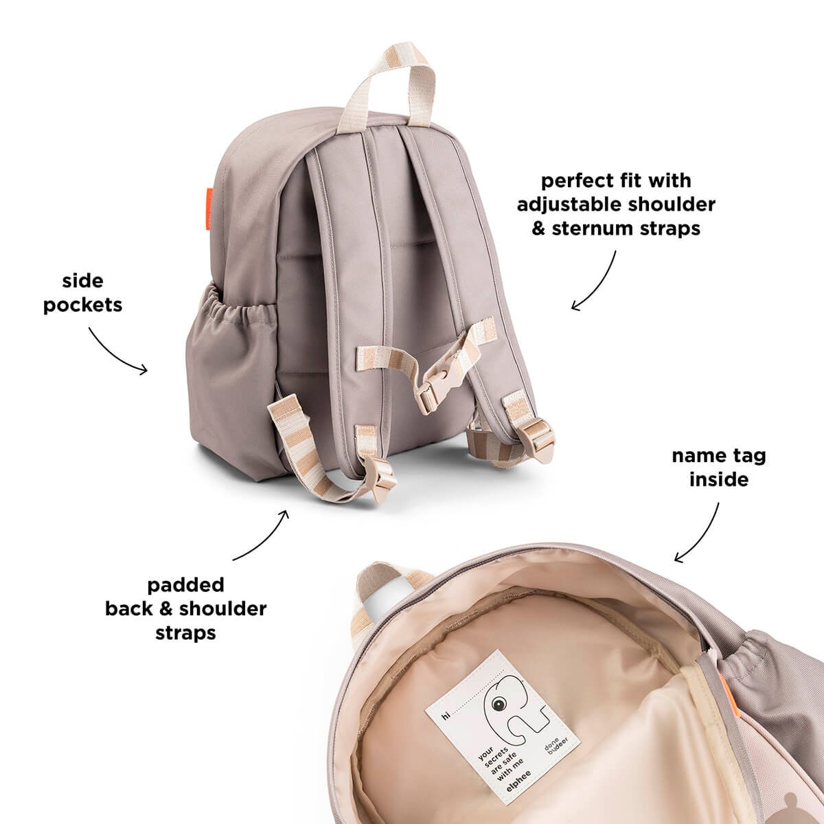Mochila infantil guardería Done by Deer impermeable - Arena Arena-3