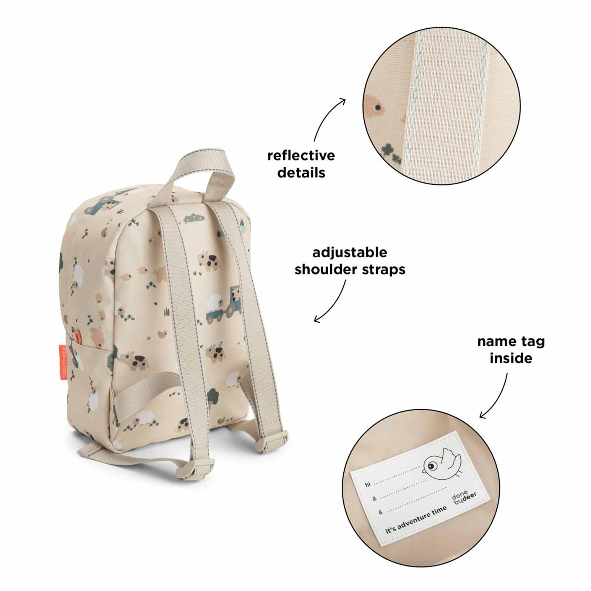 Imagen 5 de Mochila guardería Done by Deer 4l colecc. Tiny Farm - Beige Sierra Beige Sierra