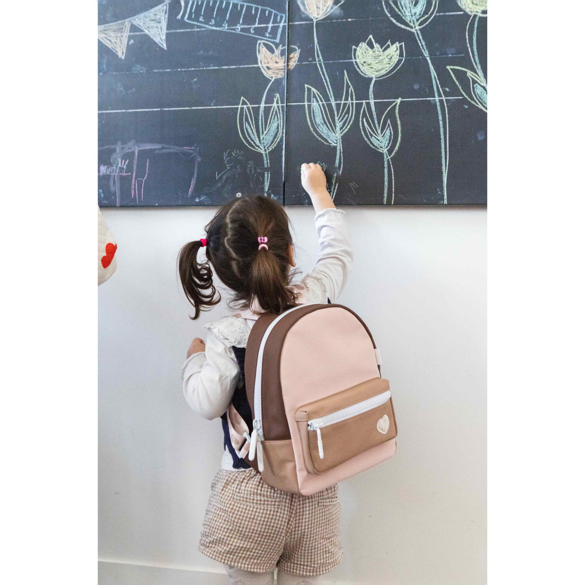Mochila de Creche Faro em Tecido Waterproof Rosa antigo-3