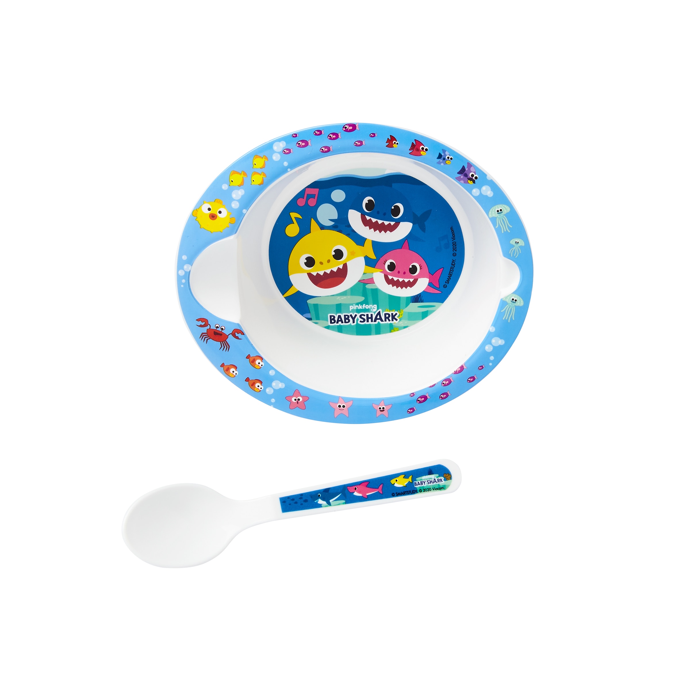 Stor - Juego de Bol y Cuchara Baby Shark Micro Baby multicolor.