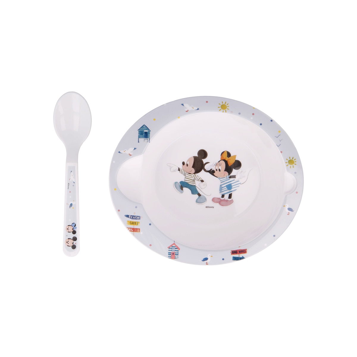 Conjunto de tigela e colher Mickey Minnie Micro Baby multicolor Multicolor-1