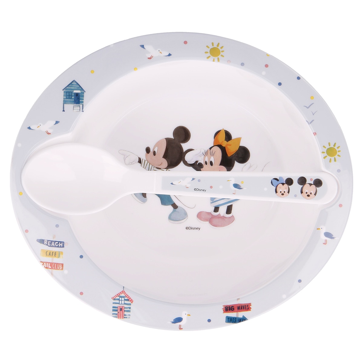 Conjunto de tigela e colher Mickey Minnie Micro Baby multicolor Multicolor-2