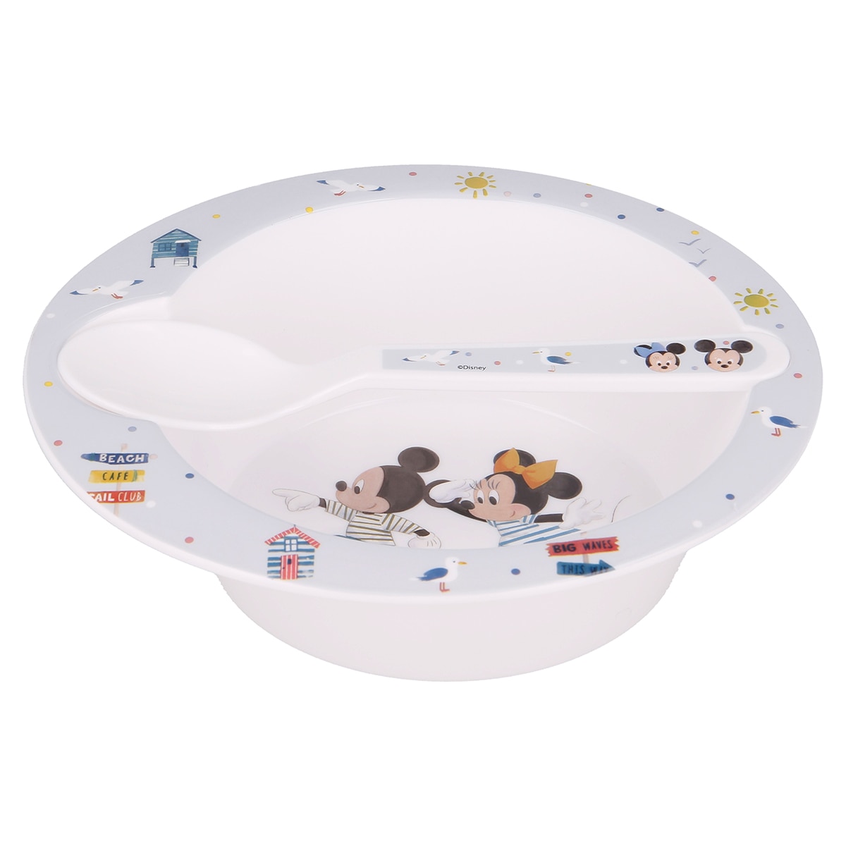 Conjunto de tigela e colher Mickey Minnie Micro Baby multicolor Multicolor-3