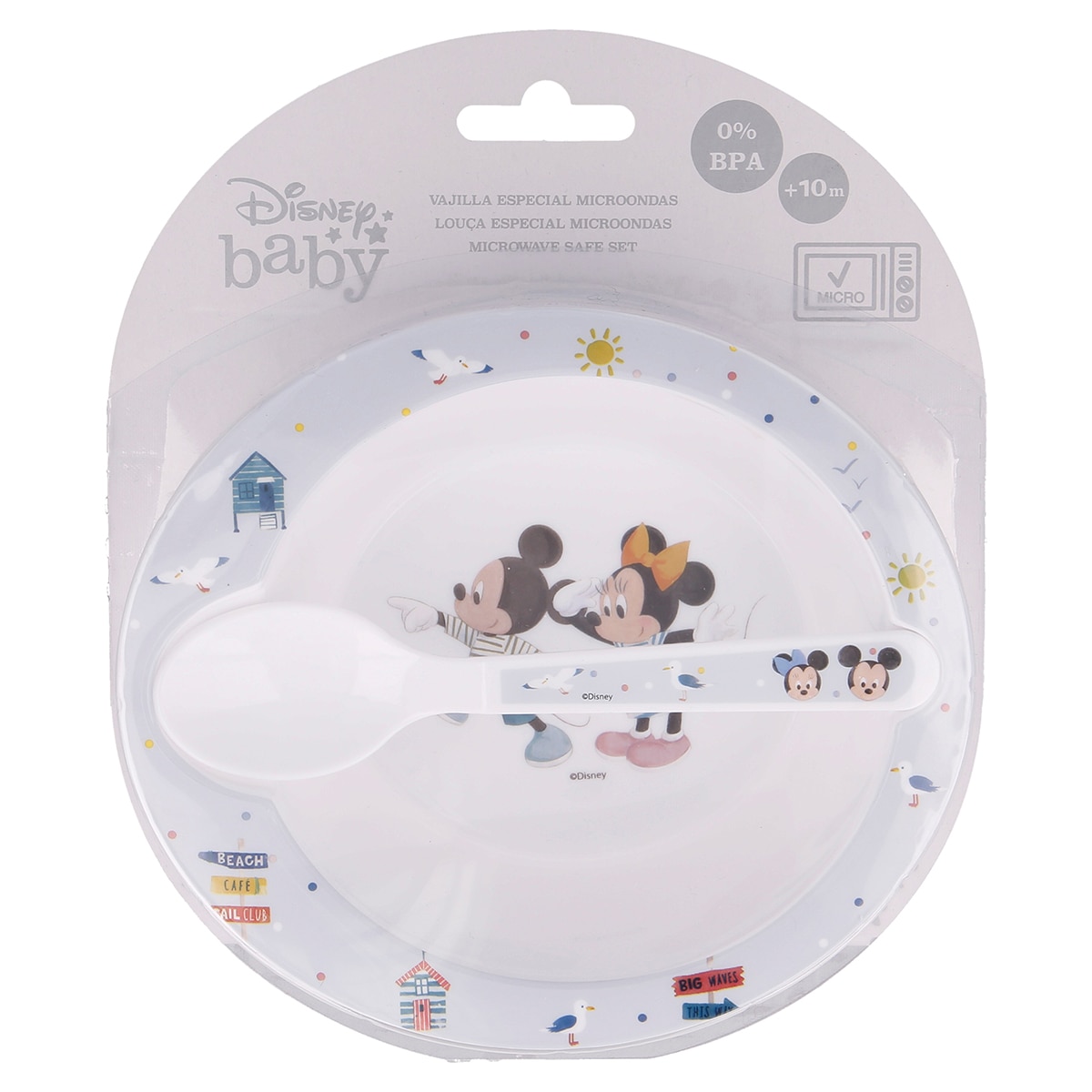 Conjunto de tigela e colher Mickey Minnie Micro Baby multicolor Multicolor-4