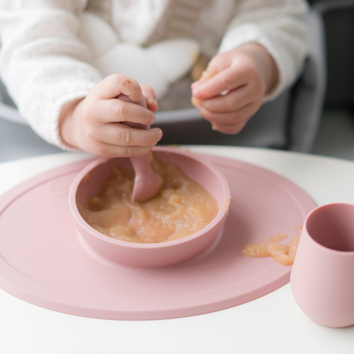 Tigela Silicone Tiny Bowl (4 M+) Rosa-Suave Expresa-3