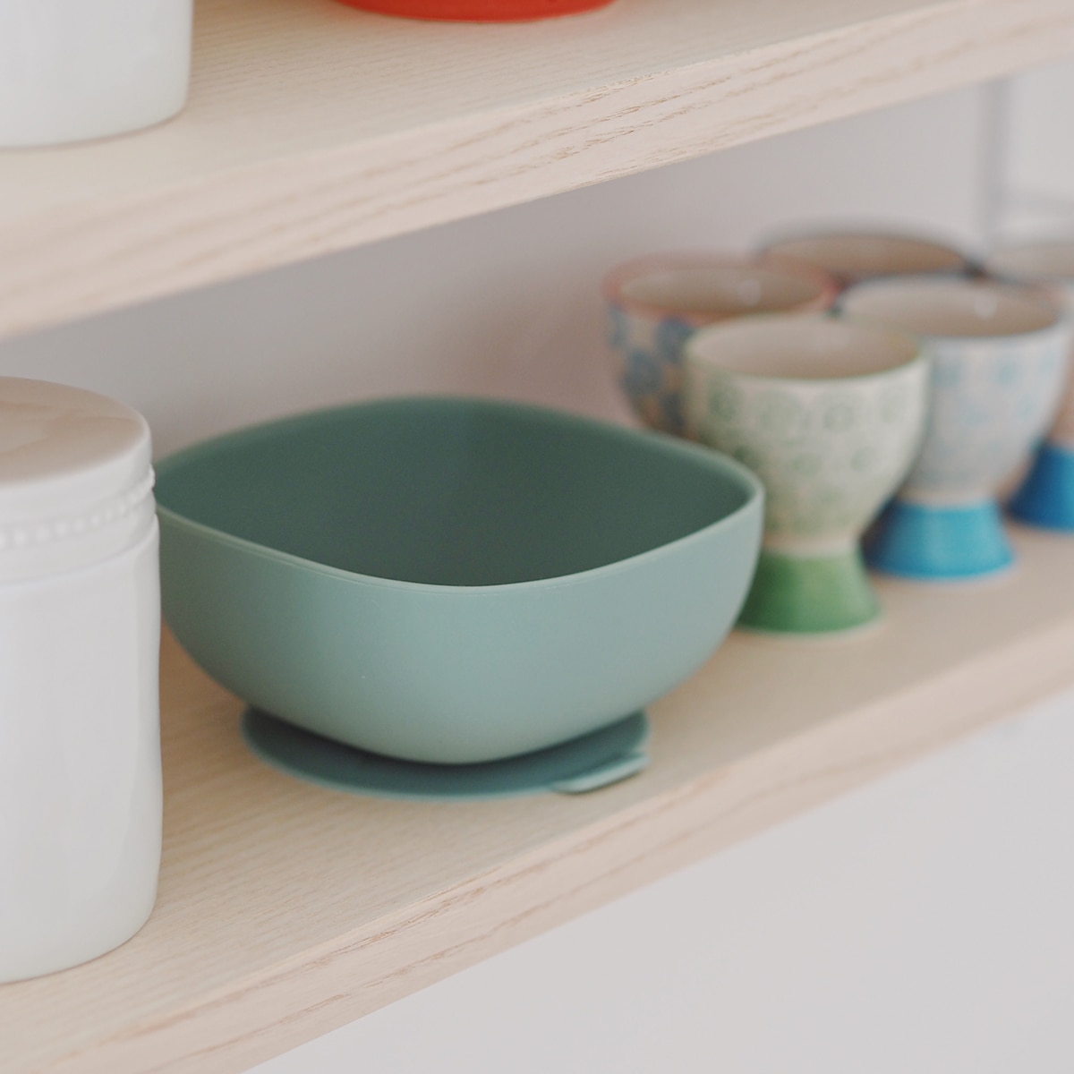 Tigela Silicone com Ventosa Verde Sálvia-3