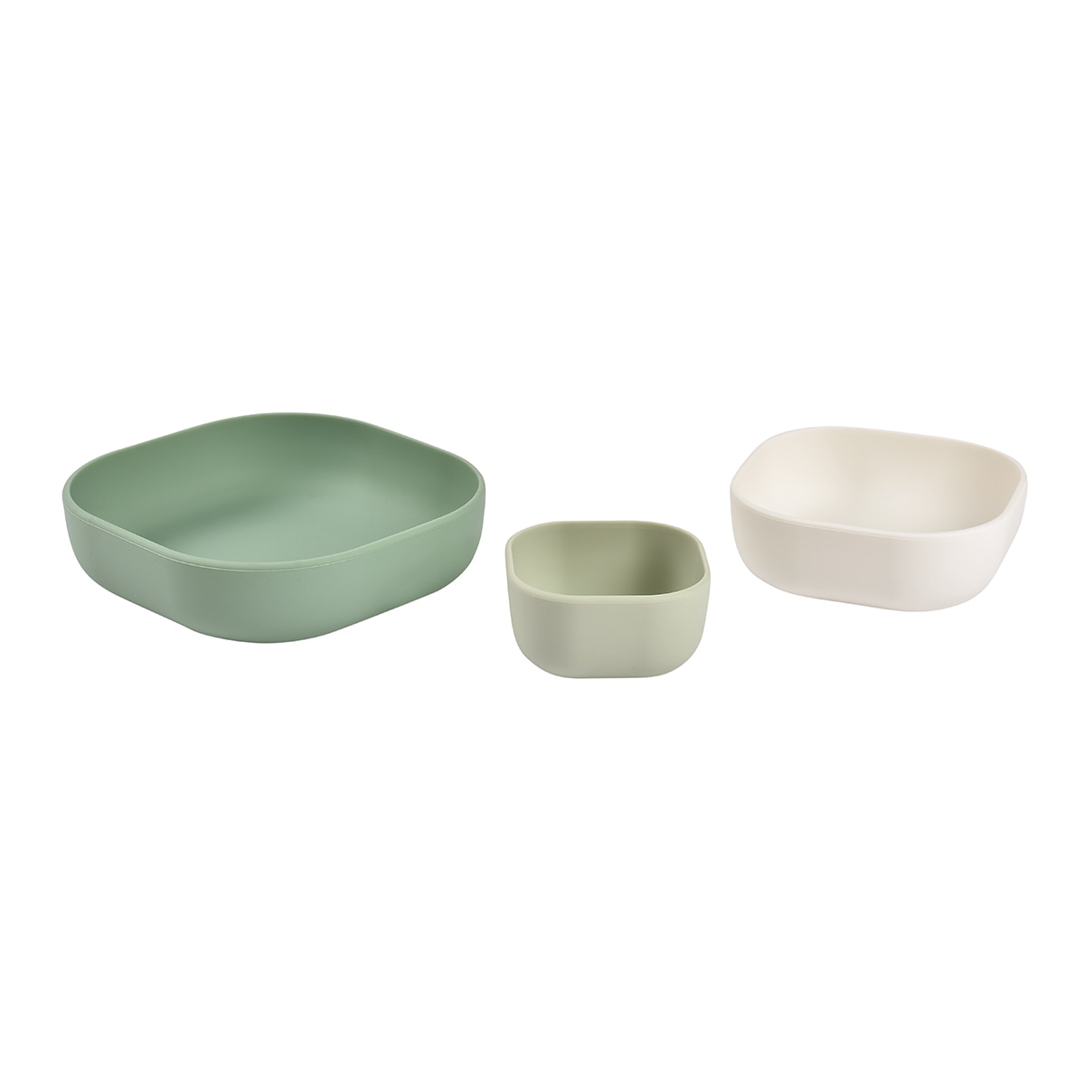 Conjunto de 3 Tigelas de Silicone Verde-claro-2