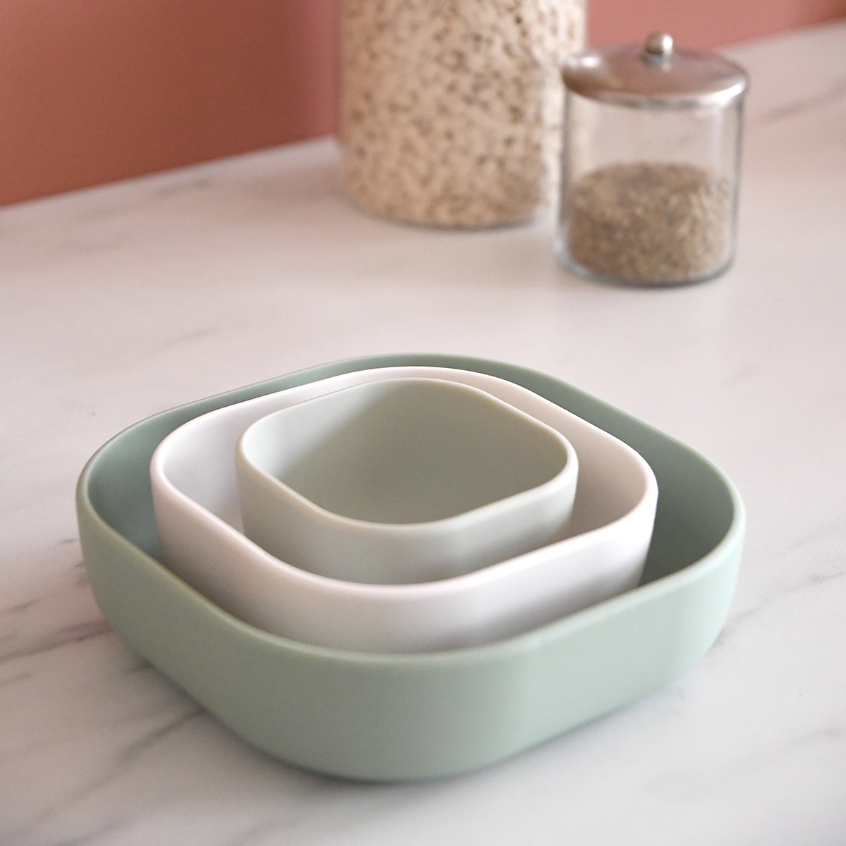 Conjunto de 3 Tigelas de Silicone Verde-claro-6