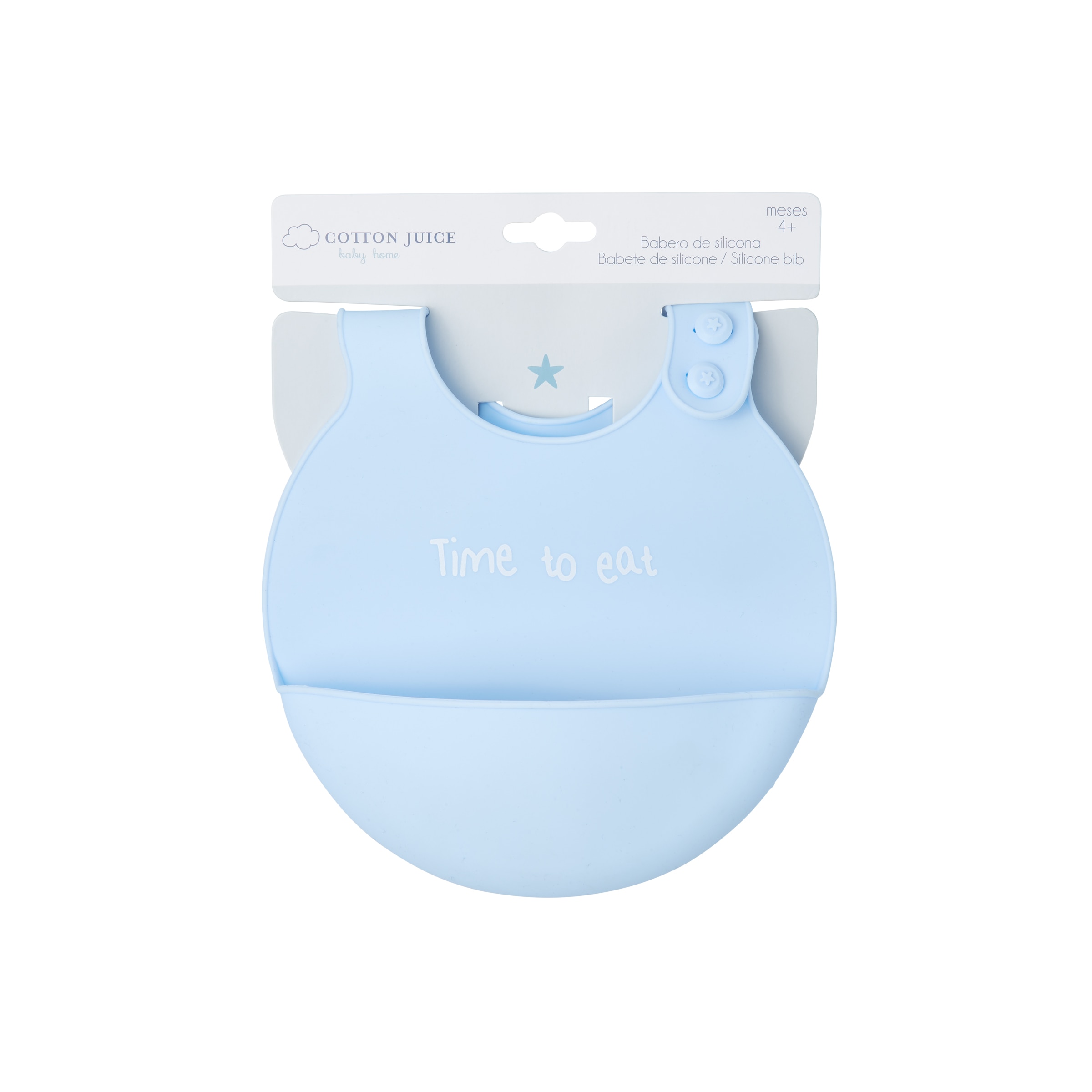 Babero silicona Cotton Juice Baby Home con bolsillo - Azul Azul-3