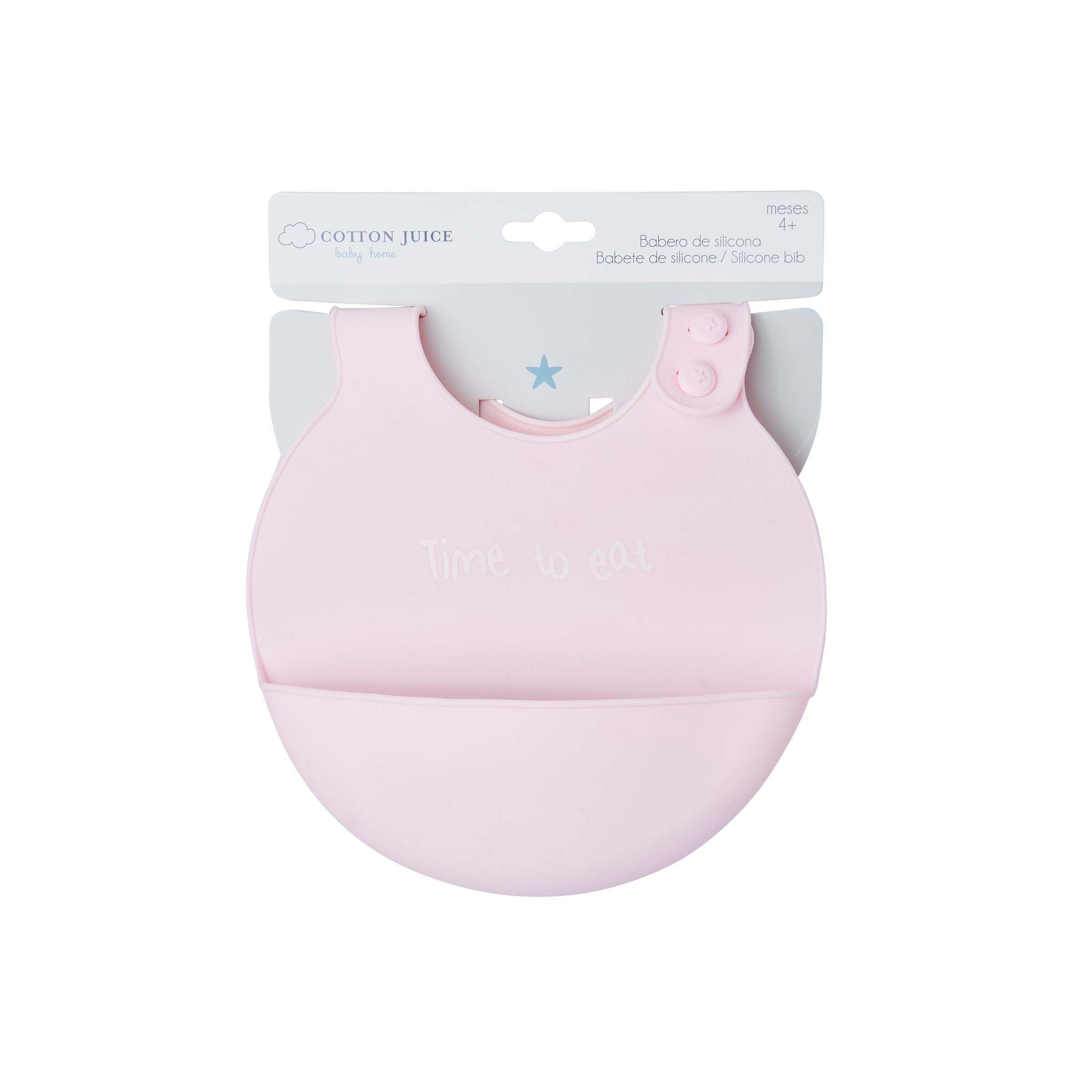 Babero silicona Cotton Juice Baby Home con bolsillo - Rosa Rosa-3