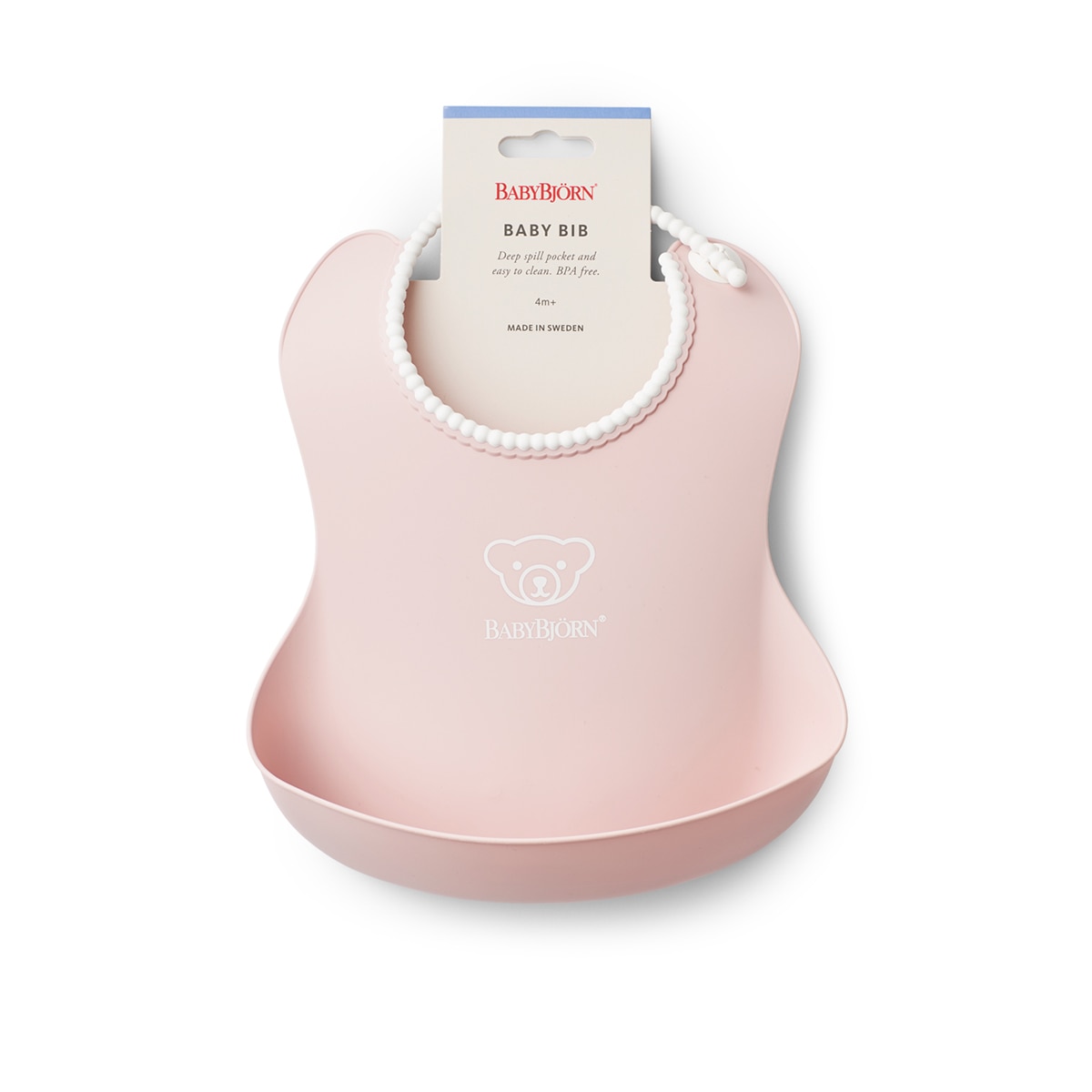 Babero de plástico BabyBjörn cuello ajustable - Rosa pastel Rosa pastel-2