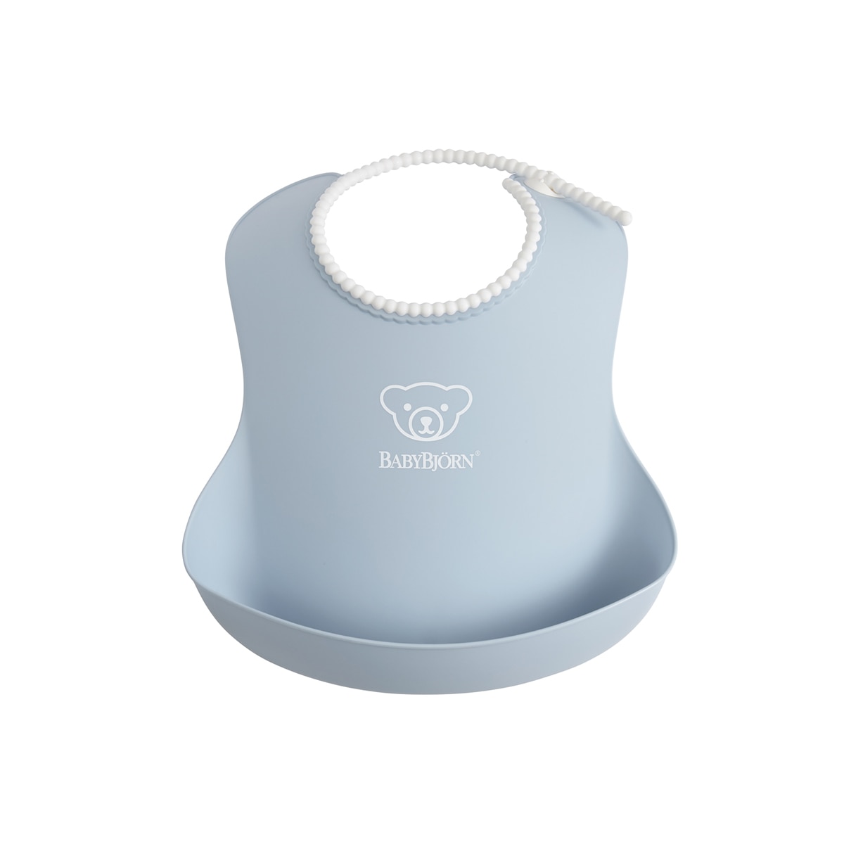 Imagen 0 de Babero de plástico BabyBjörn cuello ajustable Azul pastel