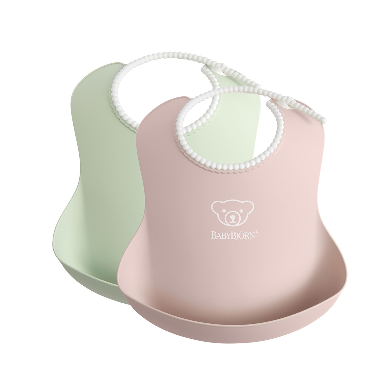 Pack de 2 Baberos BabyBjörn de plástico - Rosa pastel Rosa pastel-1