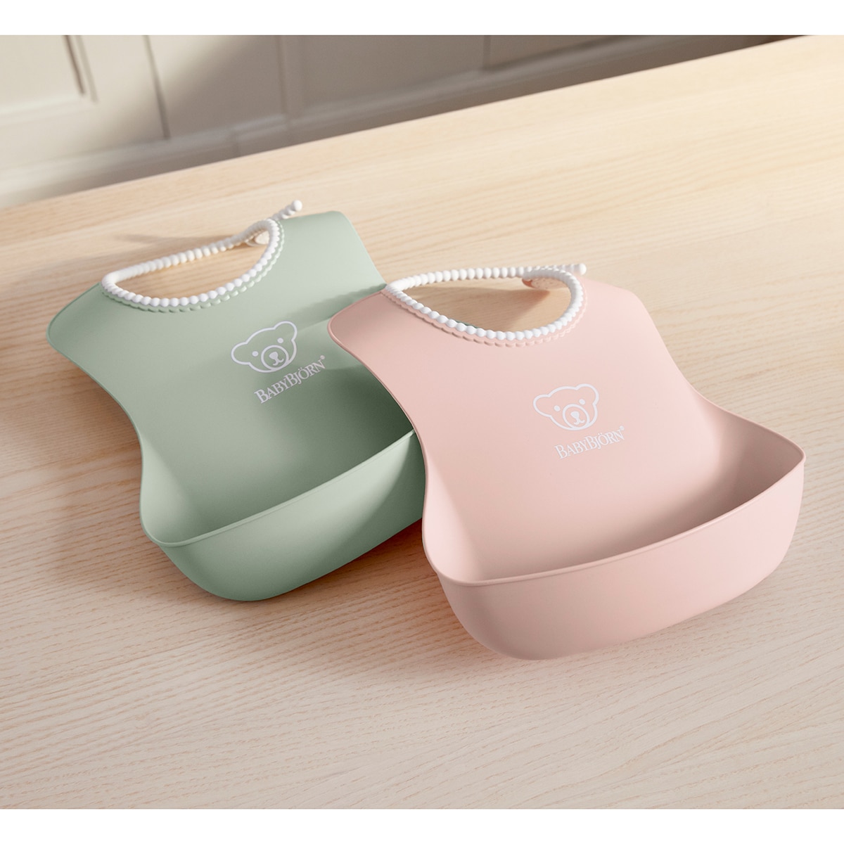 Pack de 2 Baberos BabyBjörn de plástico - Rosa pastel Rosa pastel-2