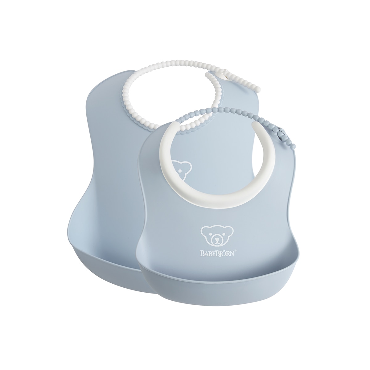 Pack de 2 Babetes de Plástico 2 Tamanhos Azul-pastel-1