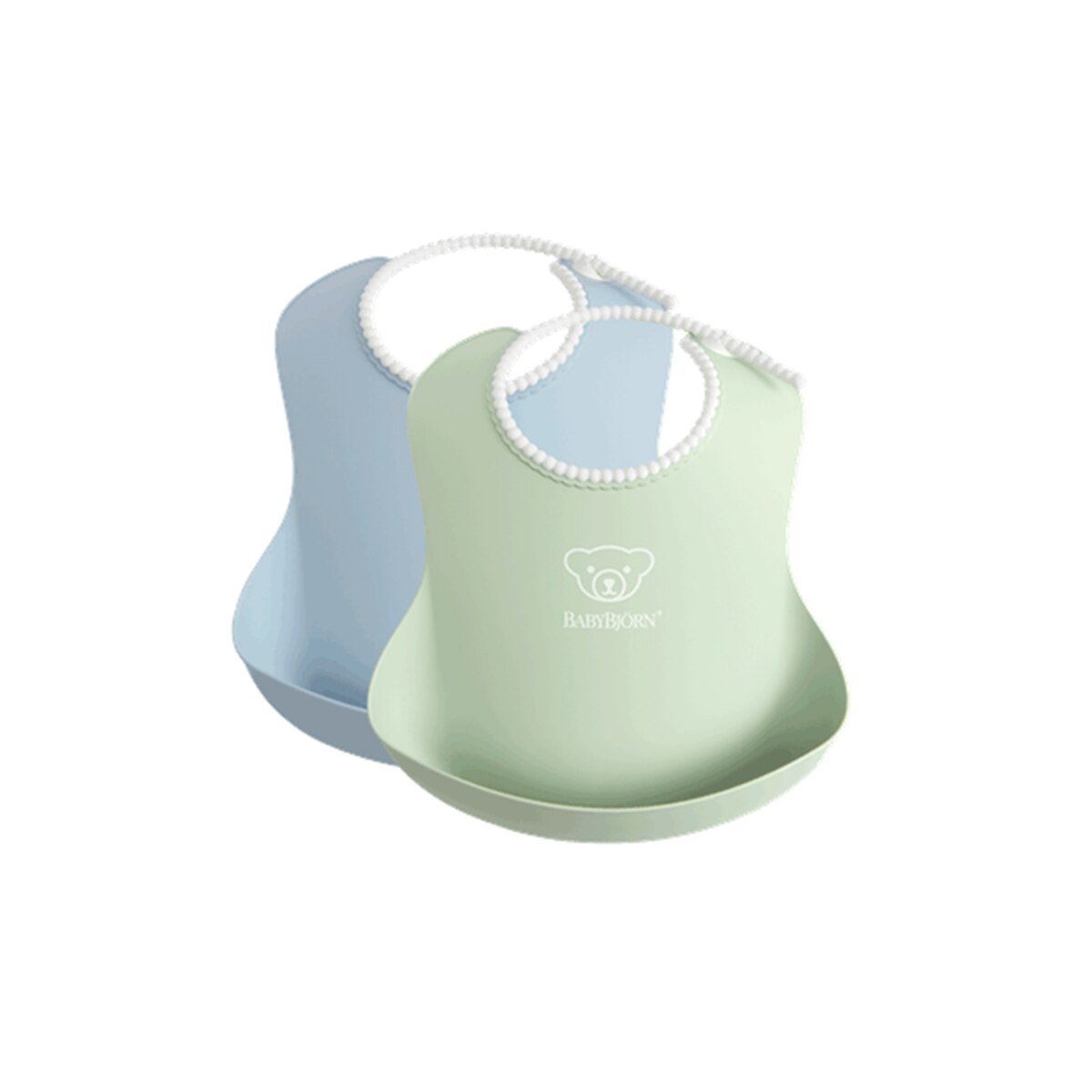 Pack de 2 Babetes de Plástico Verde Água-1