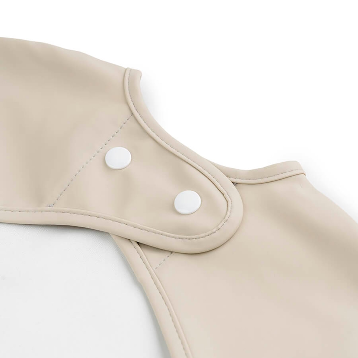 Babete Impermeável com Bolso para Migalhas e Mangas Bege-3