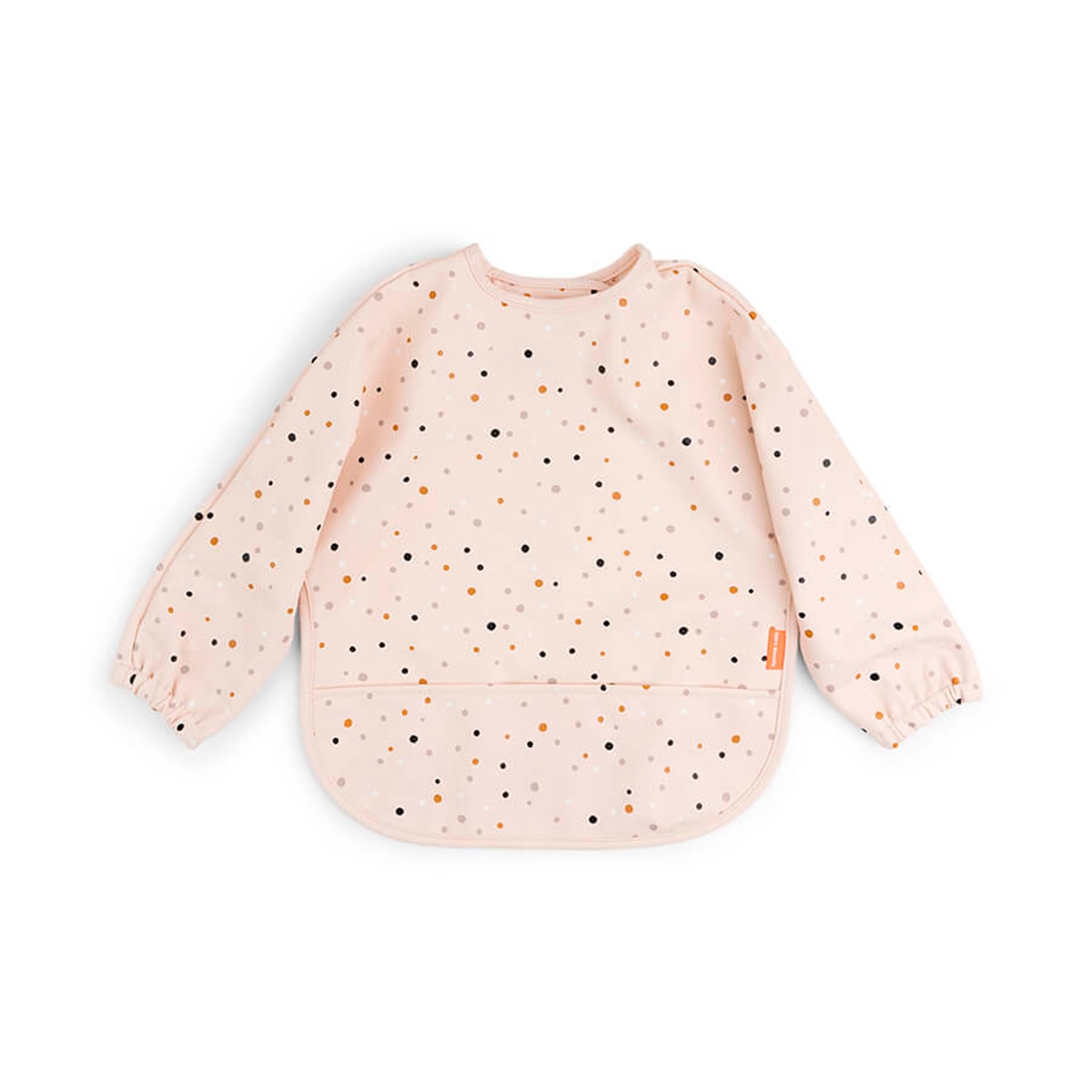 Done by Deer - Babero impermeable Done by Deer con bolsillo recoge migas y mangas Happy dots.