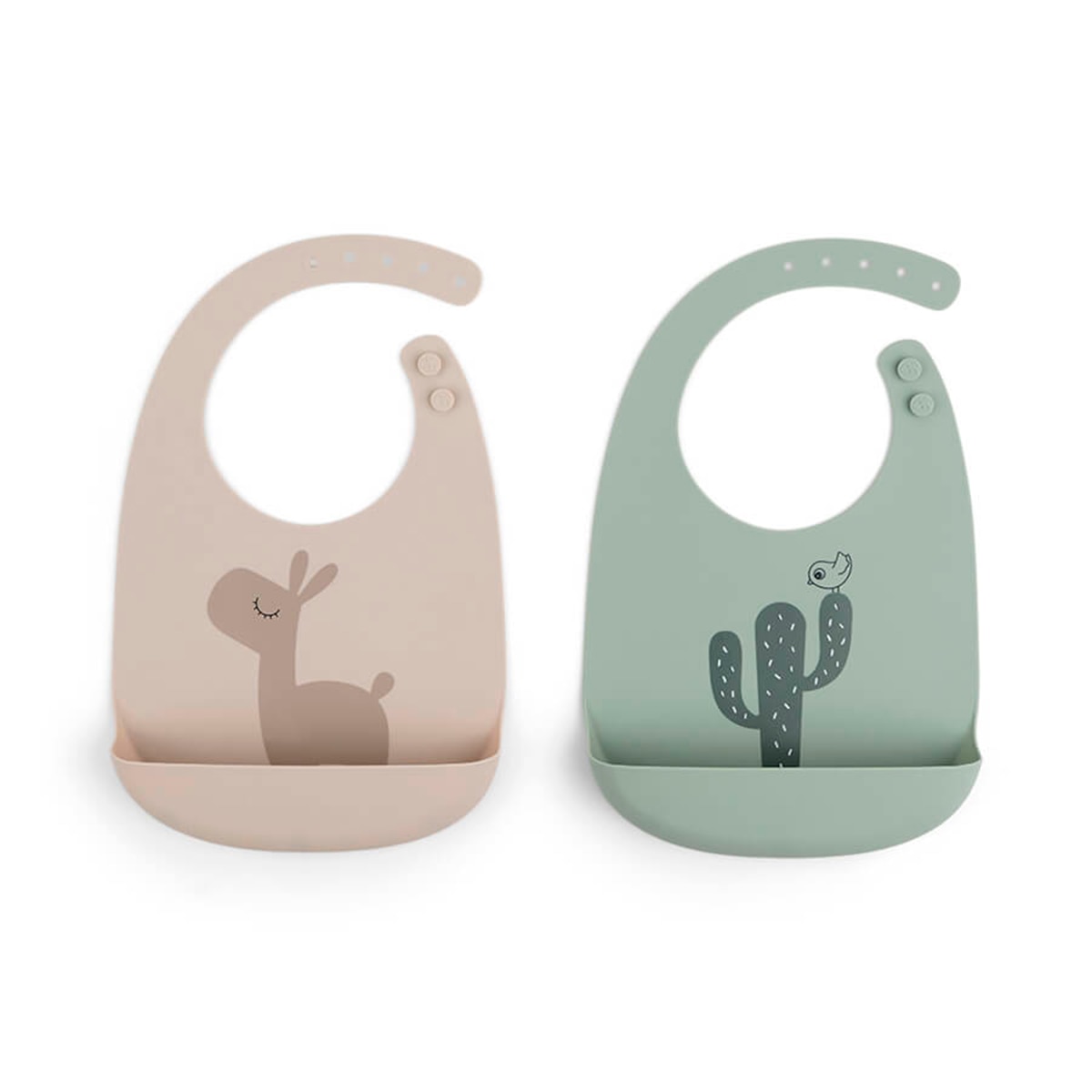 Babetes Ajustáveis de Silicone - Pack de 2 Unid. Bege ténue-1