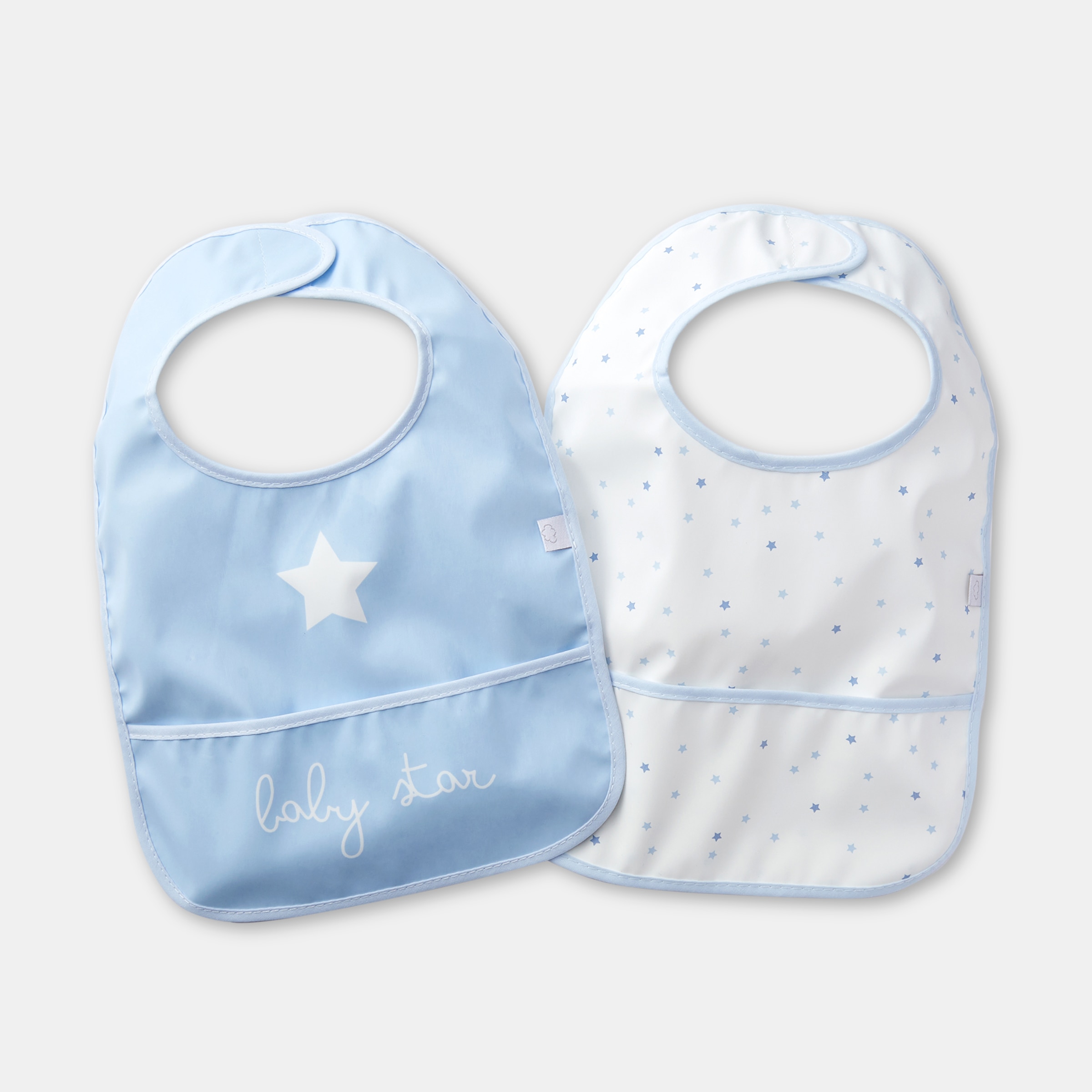 Pack de 2 Babetes de Estrelas com Bolso Azul-1