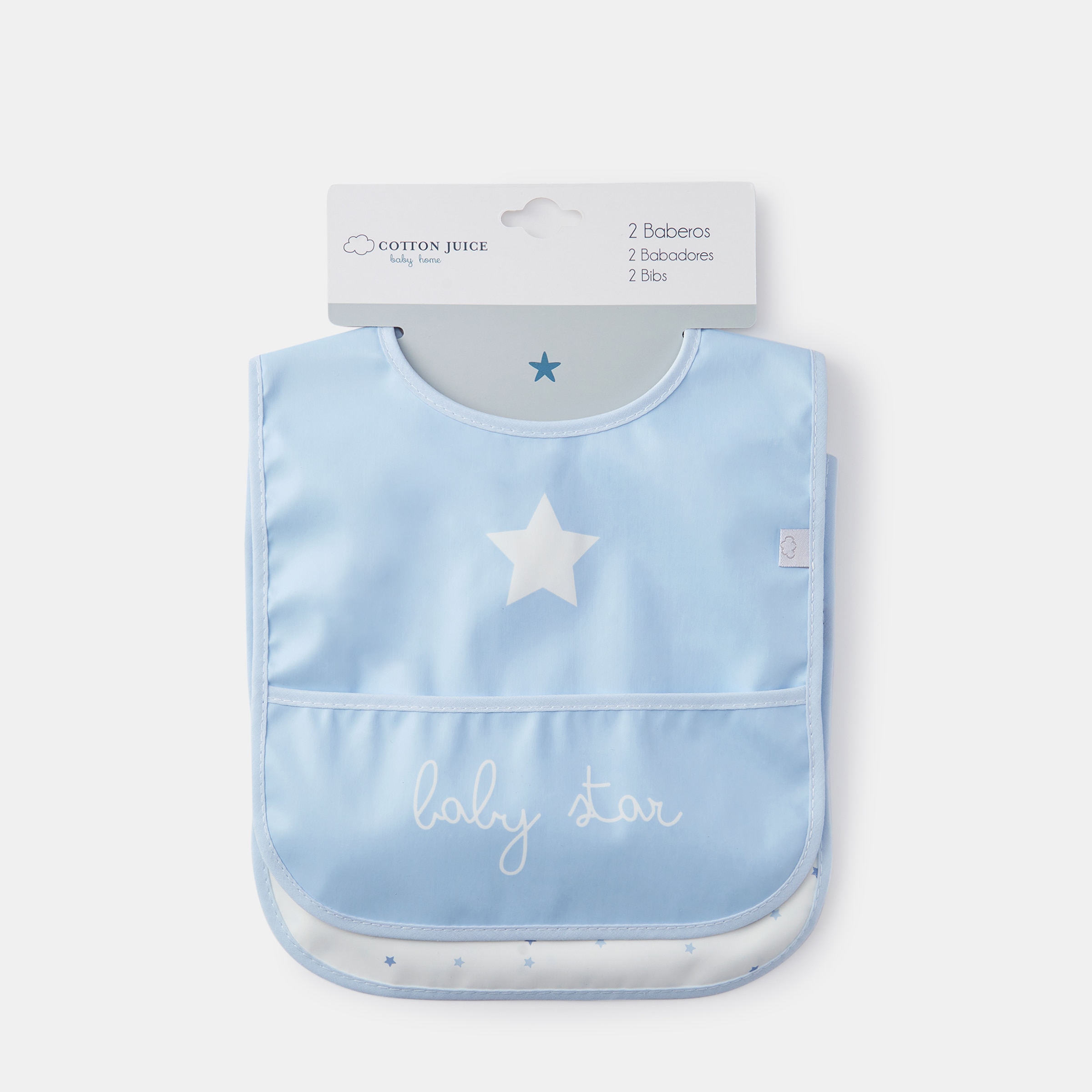 Pack de 2 Babetes de Estrelas com Bolso Azul-3